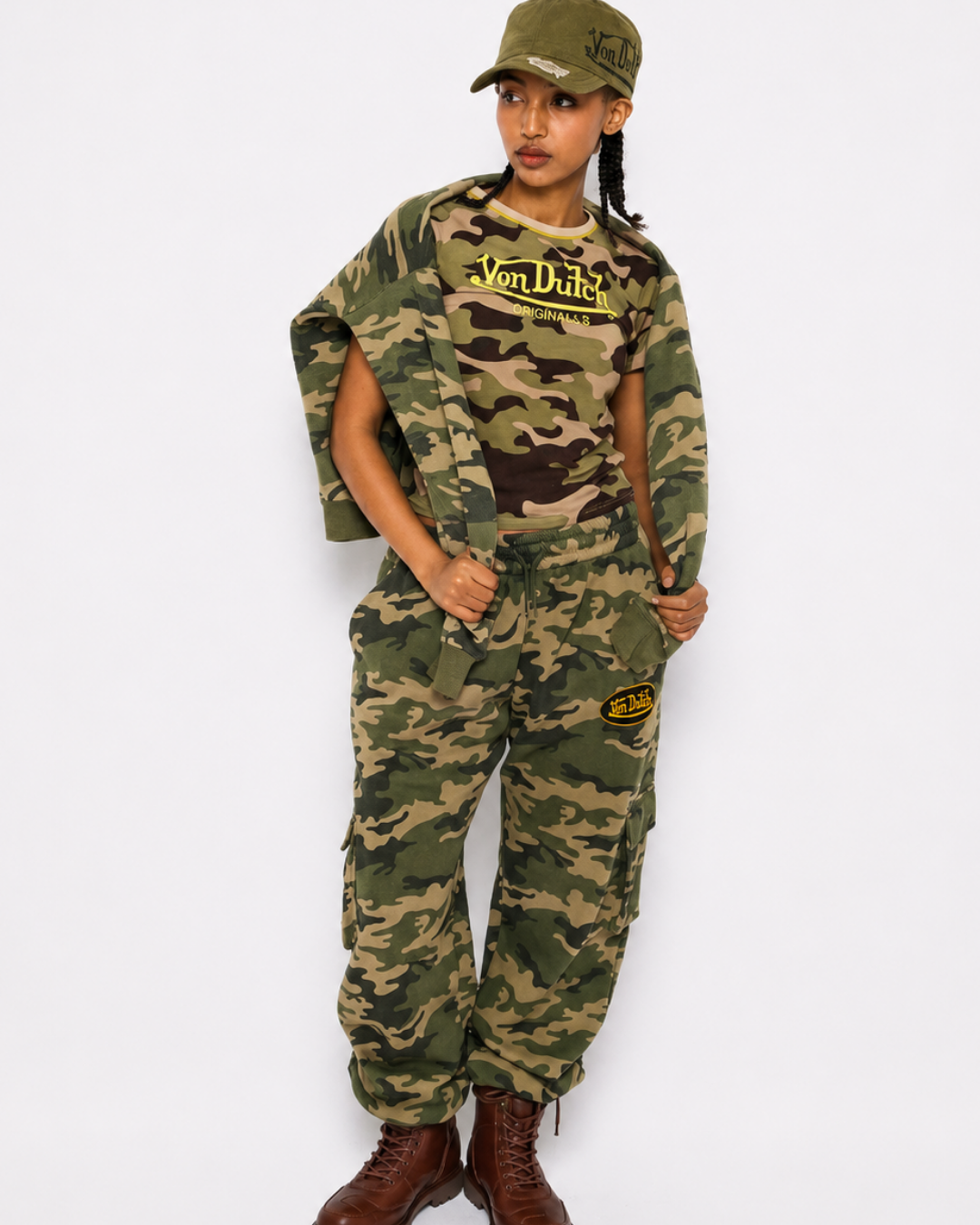 Von dutch PATCH logo CAMO JOGGERS (UNISEX)