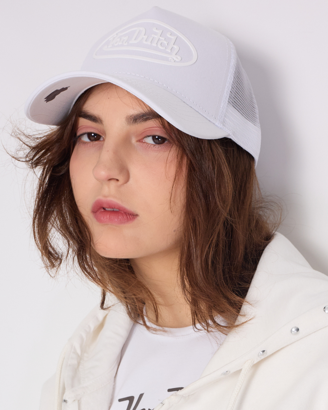 WHITE STUDDED HOODIE