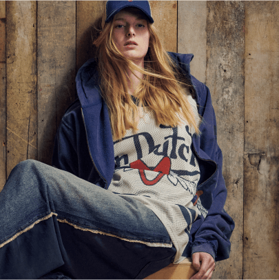 ZIP-UP FACE HOODIE (OVERSIZE NAVY)