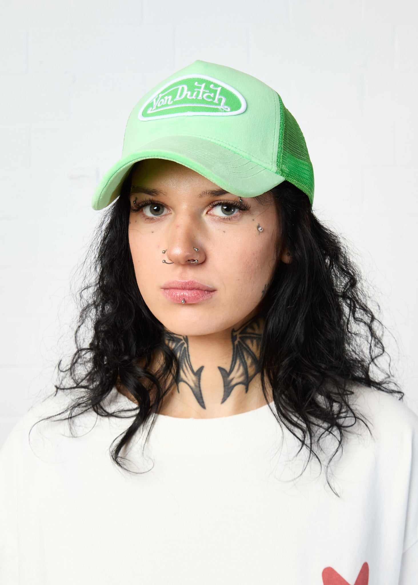BRIGHT GREEN VELVET TRUCKER