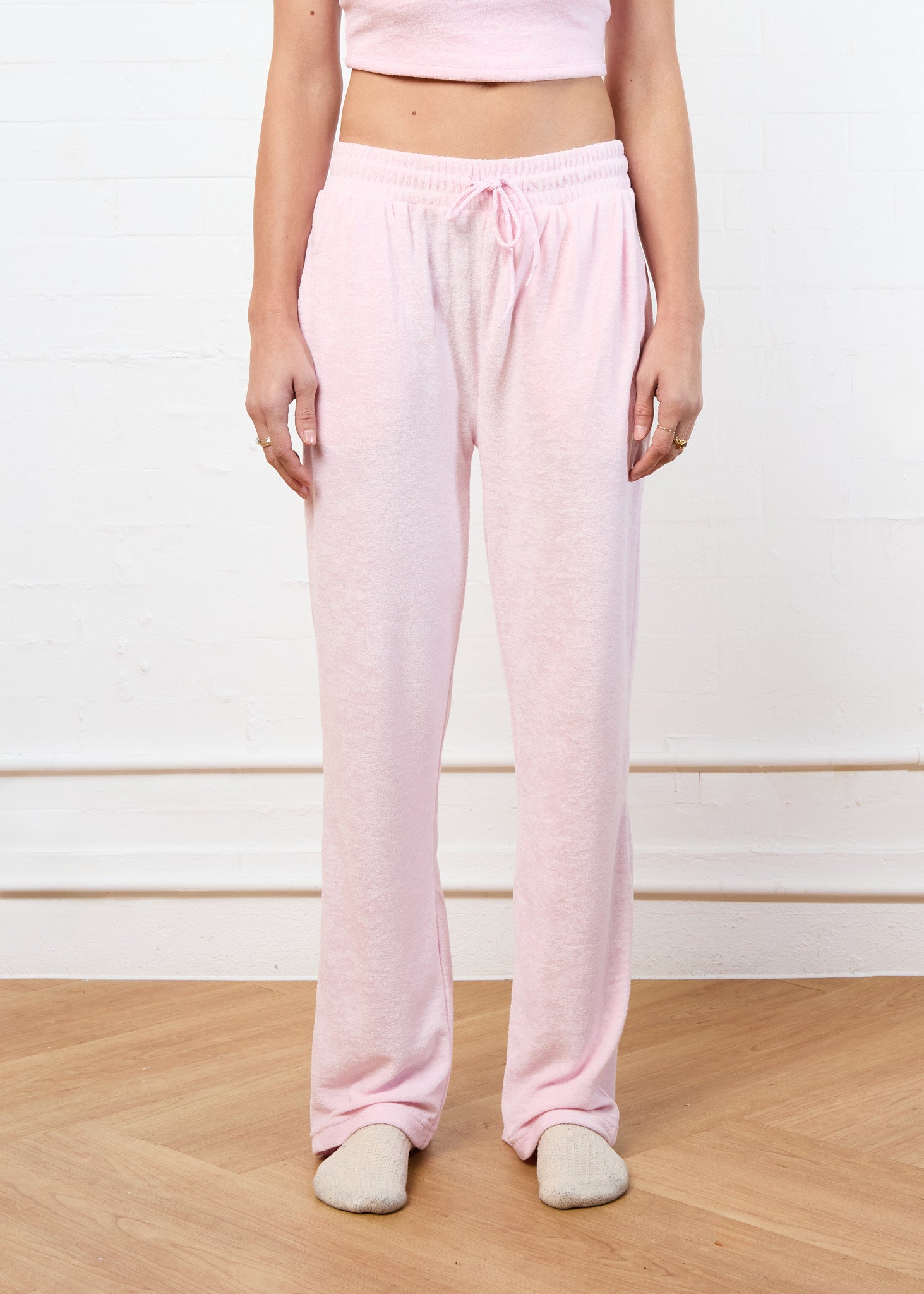 CALIFORNIA VELOUR JOGGING BOTTOMS (PINK)