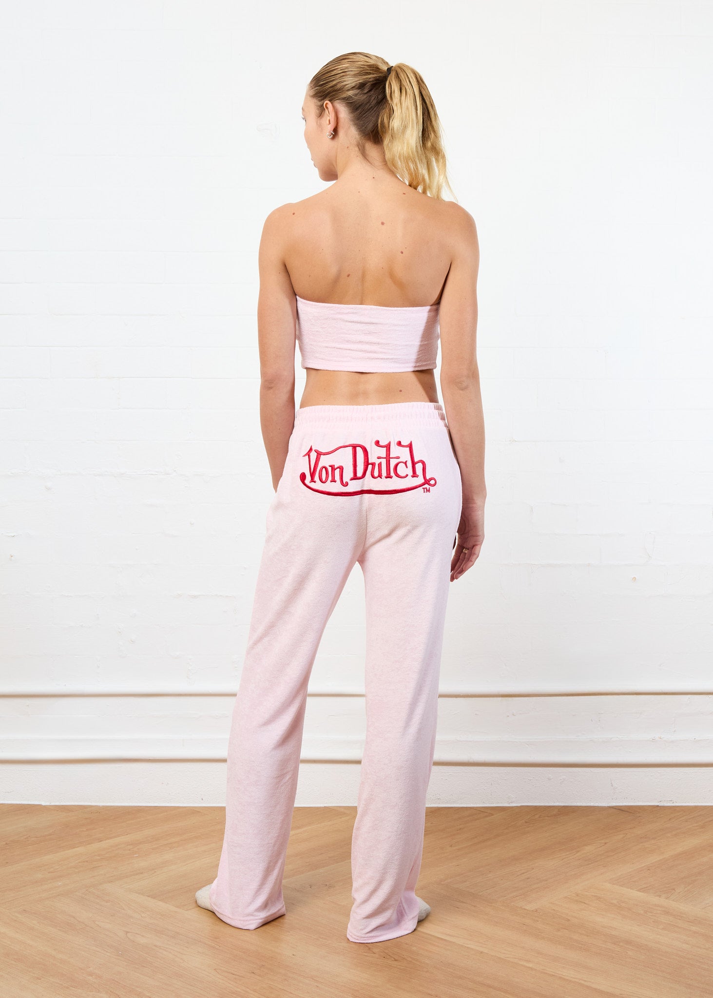 CALIFORNIA VELOUR JOGGING BOTTOMS (PINK)