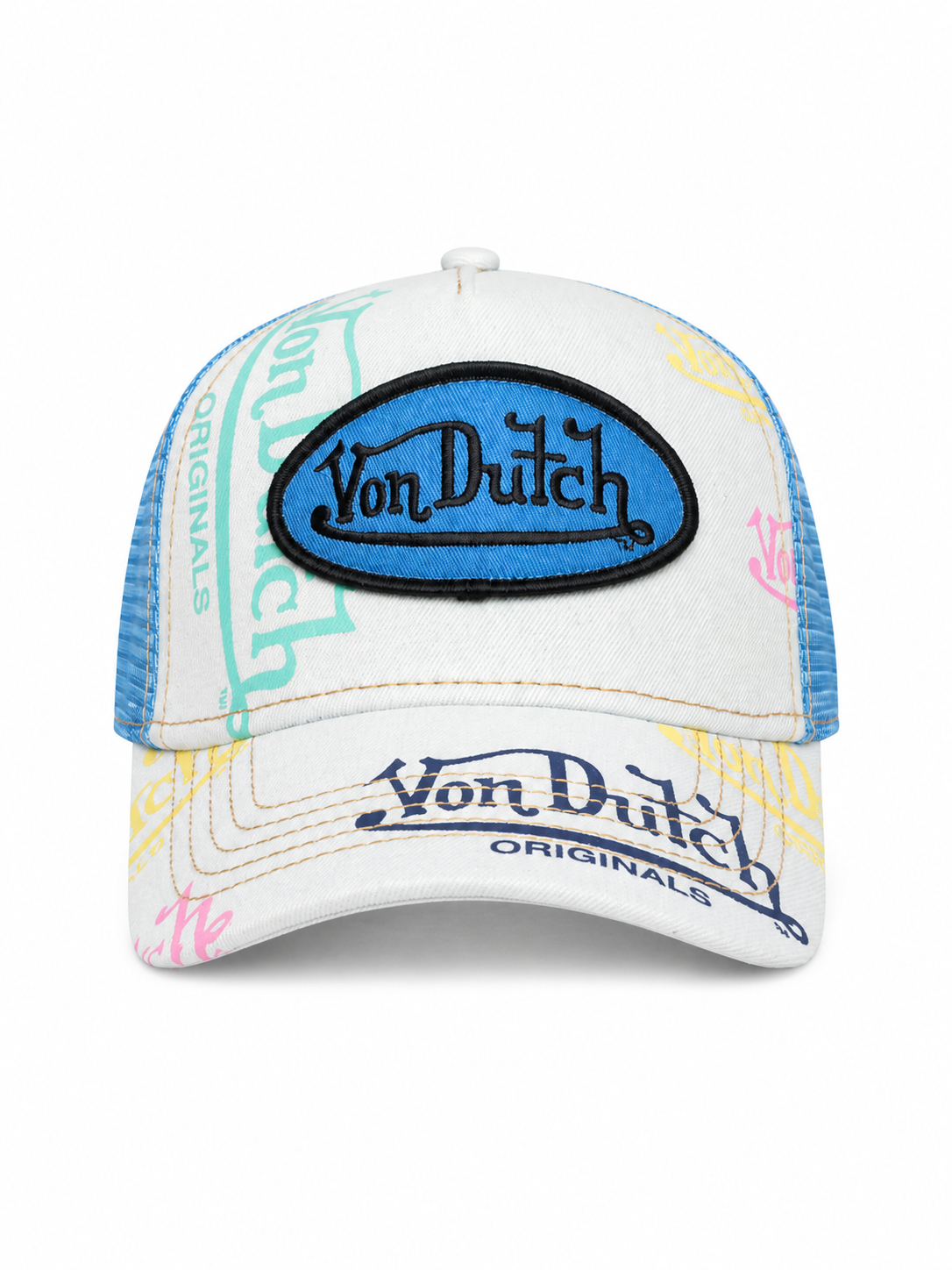Von Dutch TAGGED TRUCKER Hat in HALF BLUE