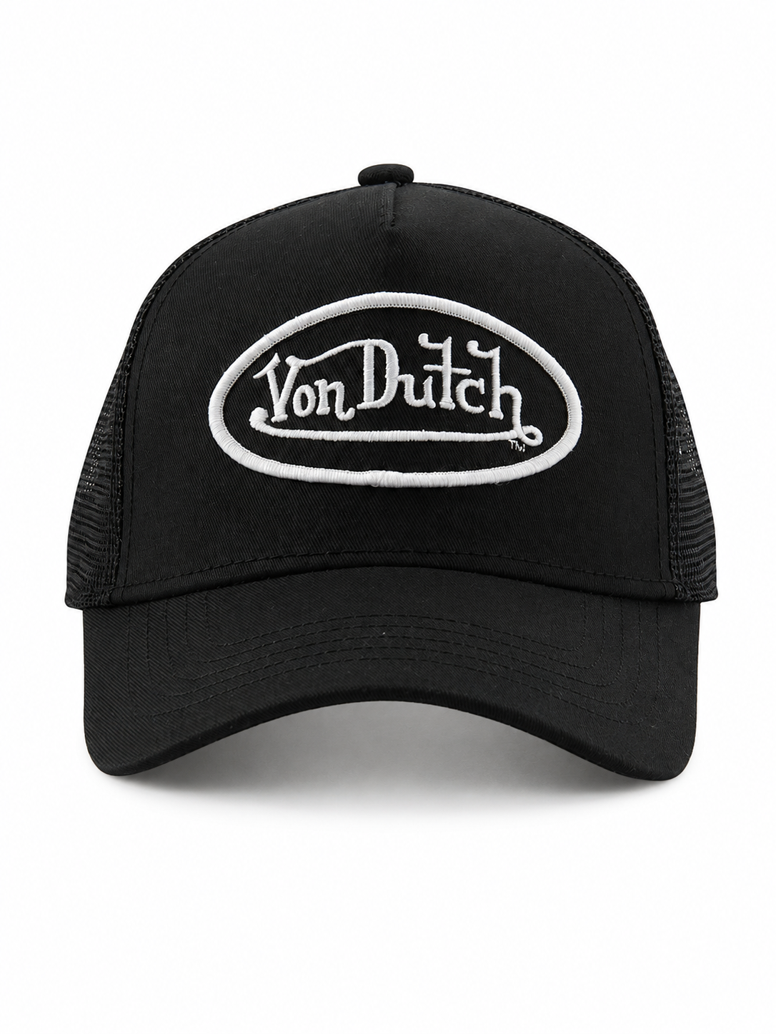 Von Dutch CLASSIC BLACK WITH WHITE LOGO PATCH Trucker Hat