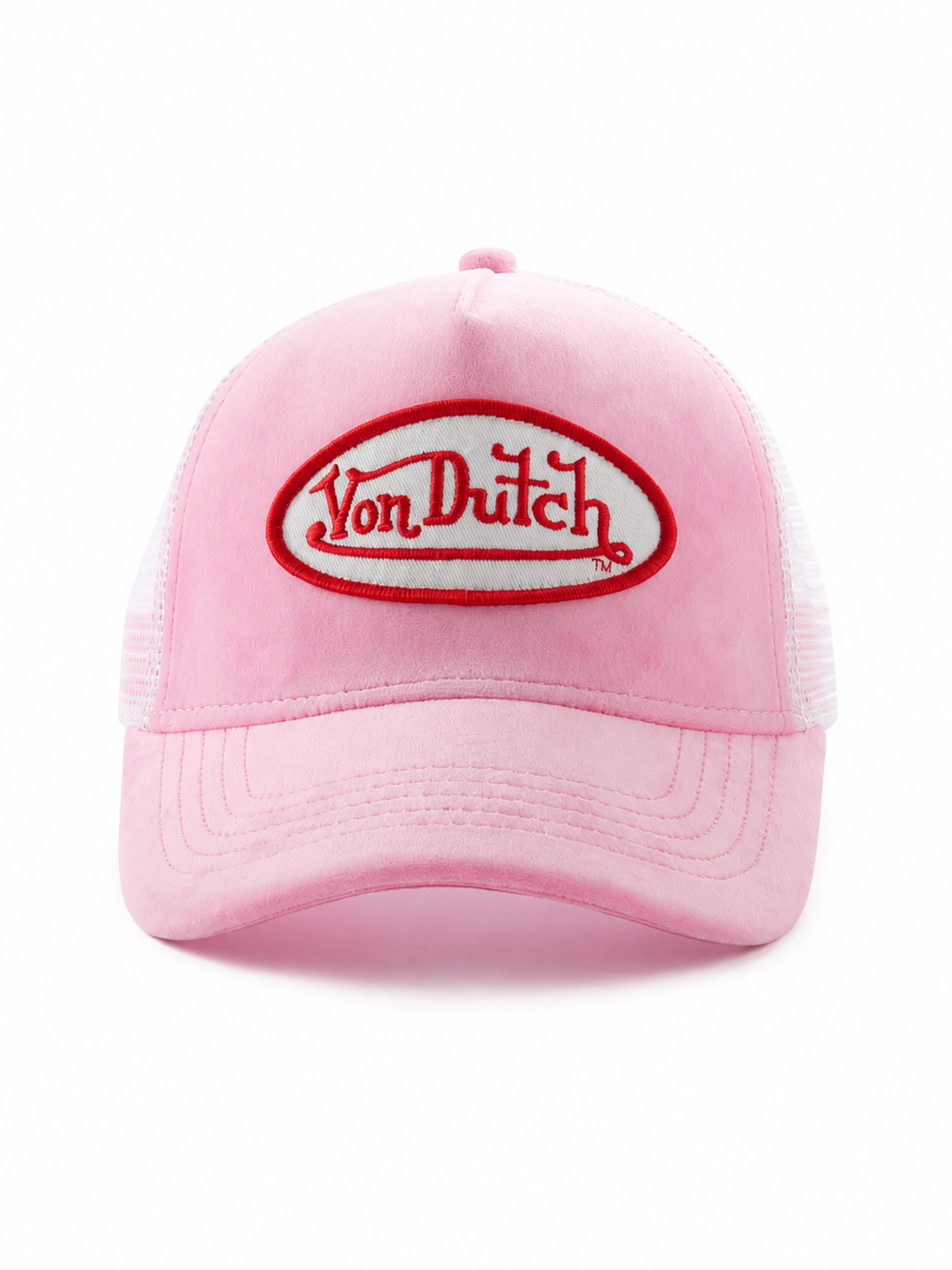 VON DUTCH PINK TINT VELVET TRUCKER HAT