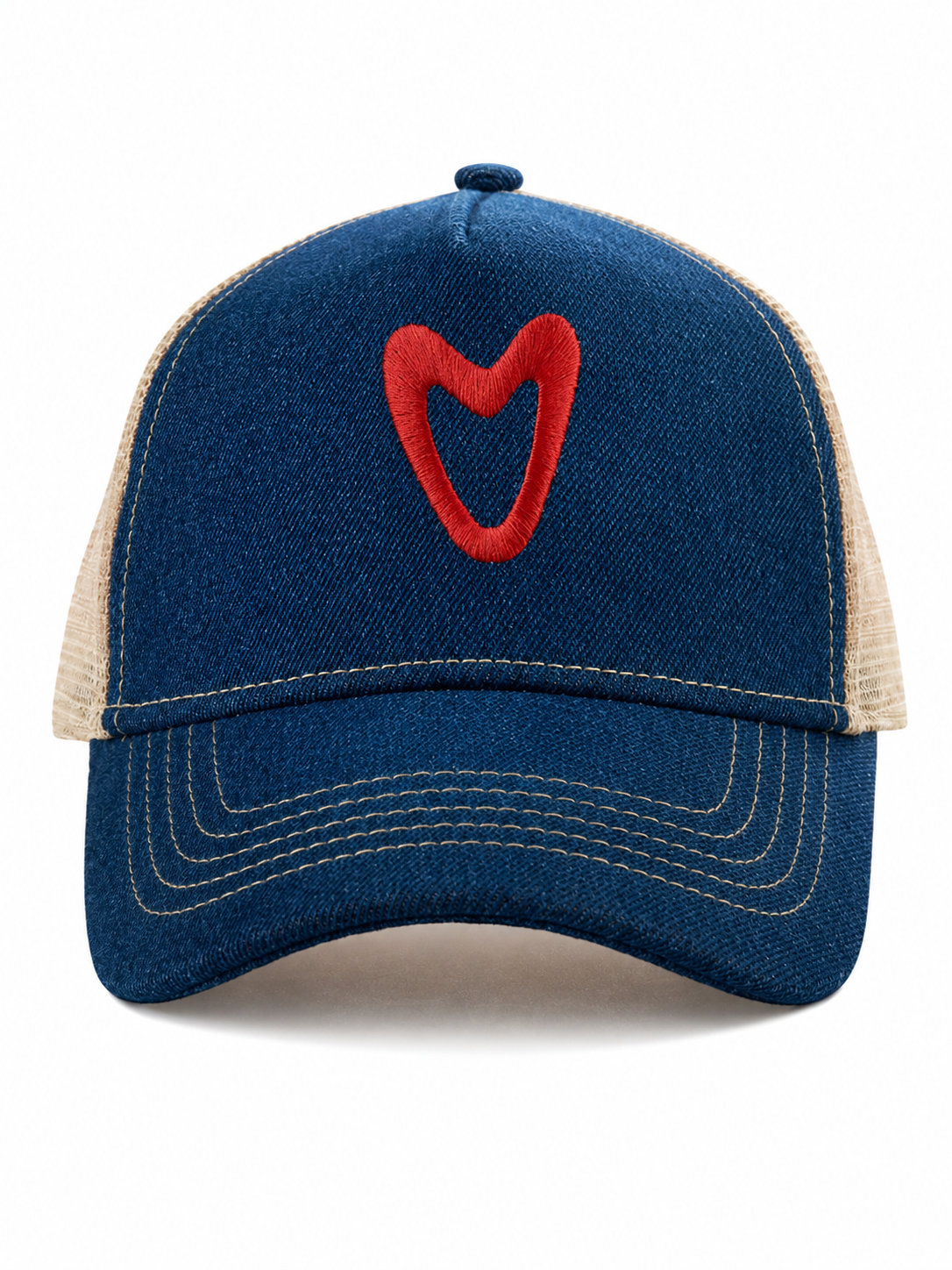 Von Dutch Loves DARK BLUE DENIM HEART LOVES TRUCKER HAT