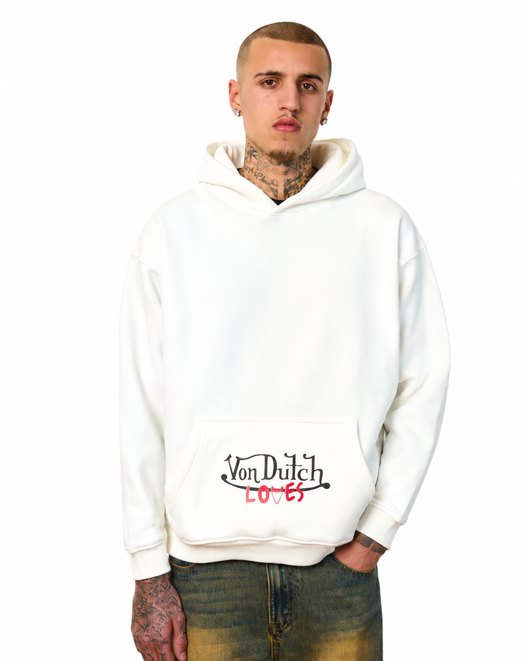 Von Dutch Loves ATLAS WHITE COTTON HOODIE