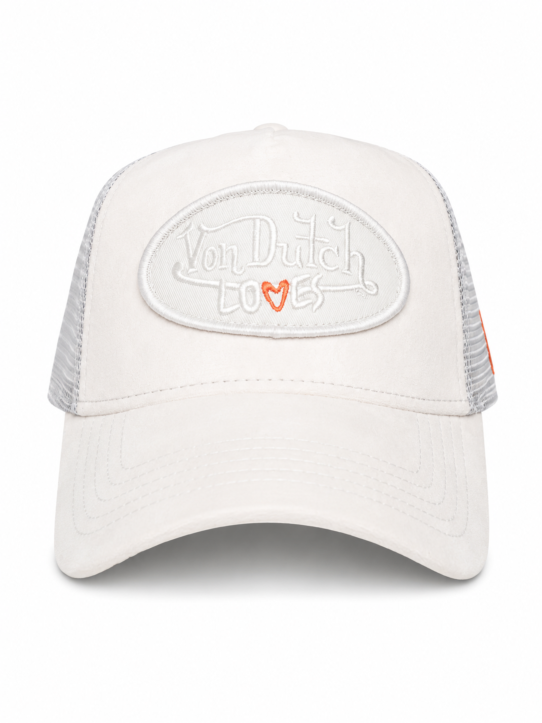 VON DUTCH LOVES SMALL HEART GREY VELVET Trucker Hat