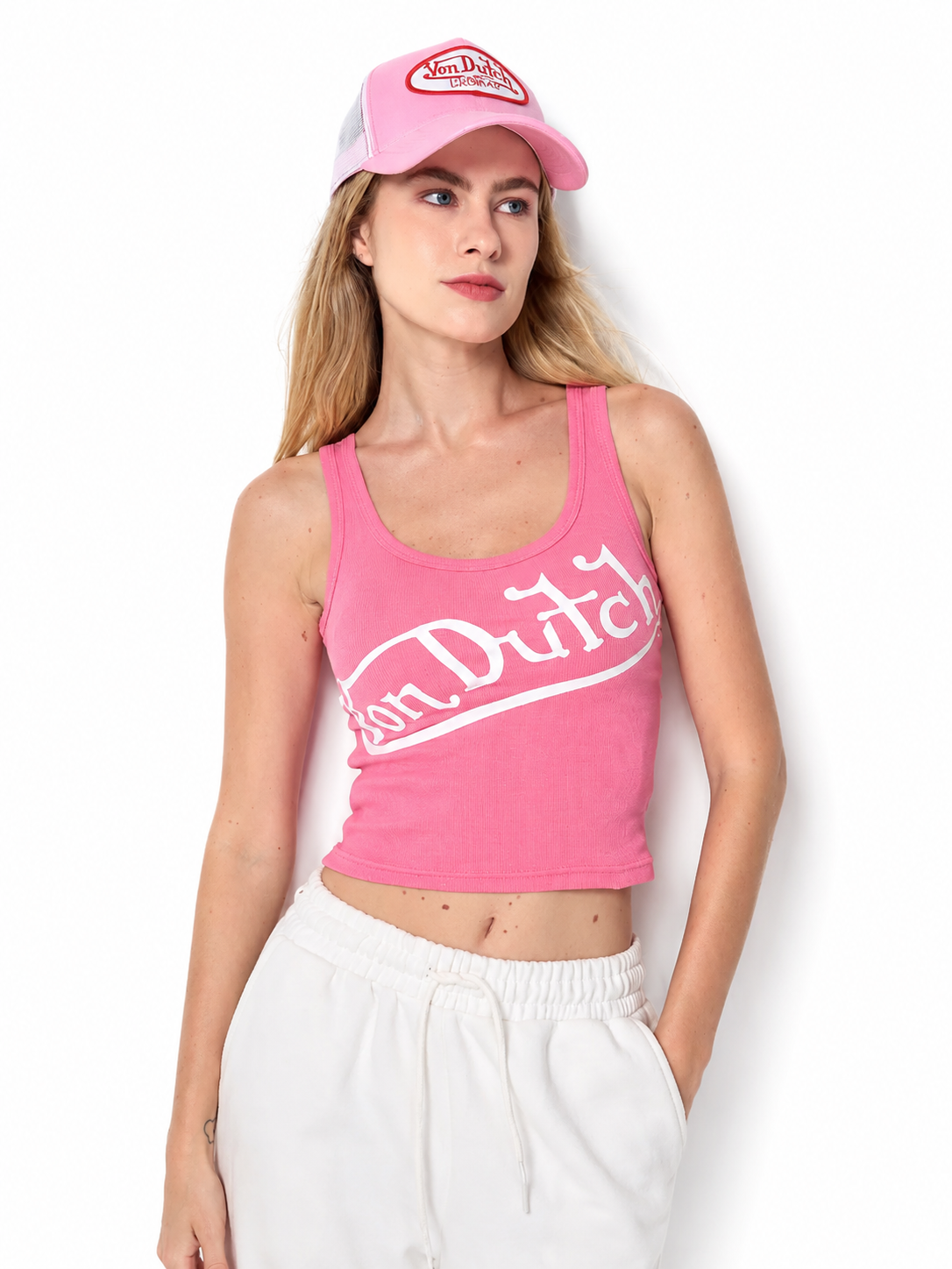 print logo HOT PINK VEST TOP
