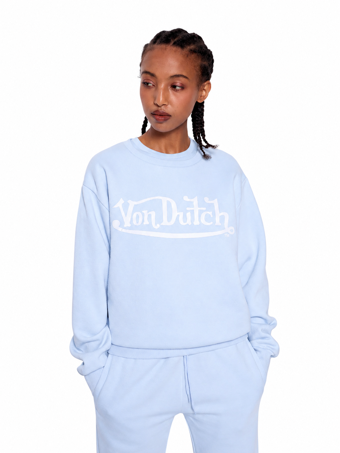 Von Dutch Sweatshirt and jogger in Baby Blue Set