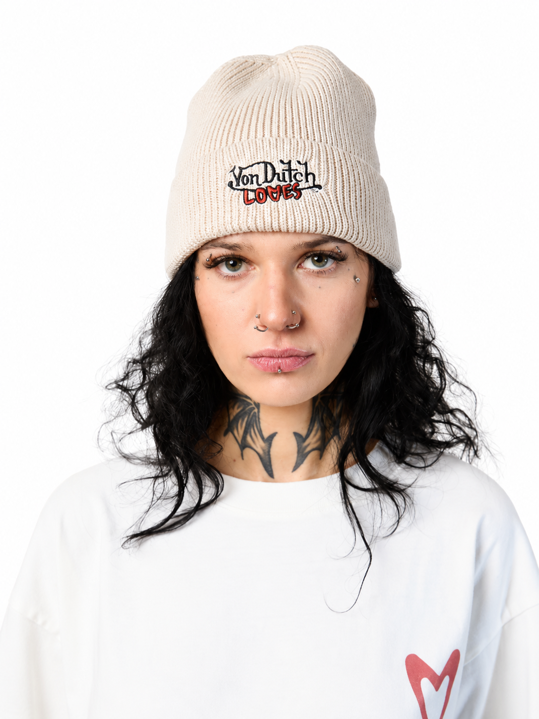 Von Dutch Loves BEANIE LT BEIGE