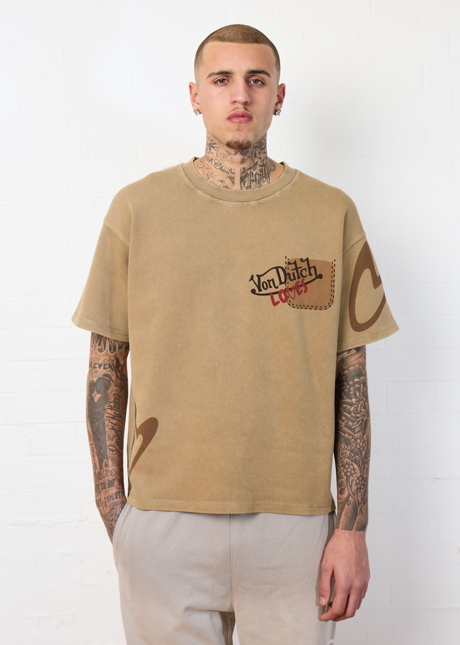 FAUX POCKET TEE (CAMEL)