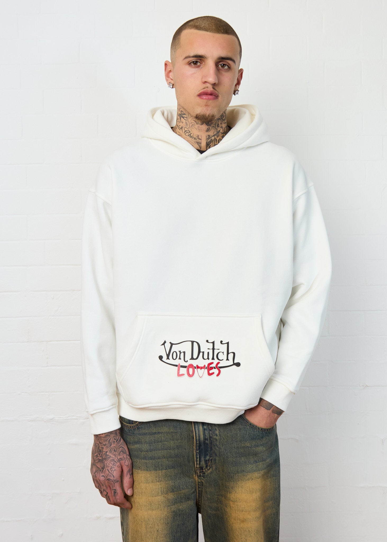ATLAS WHITE COTTON HOODIE