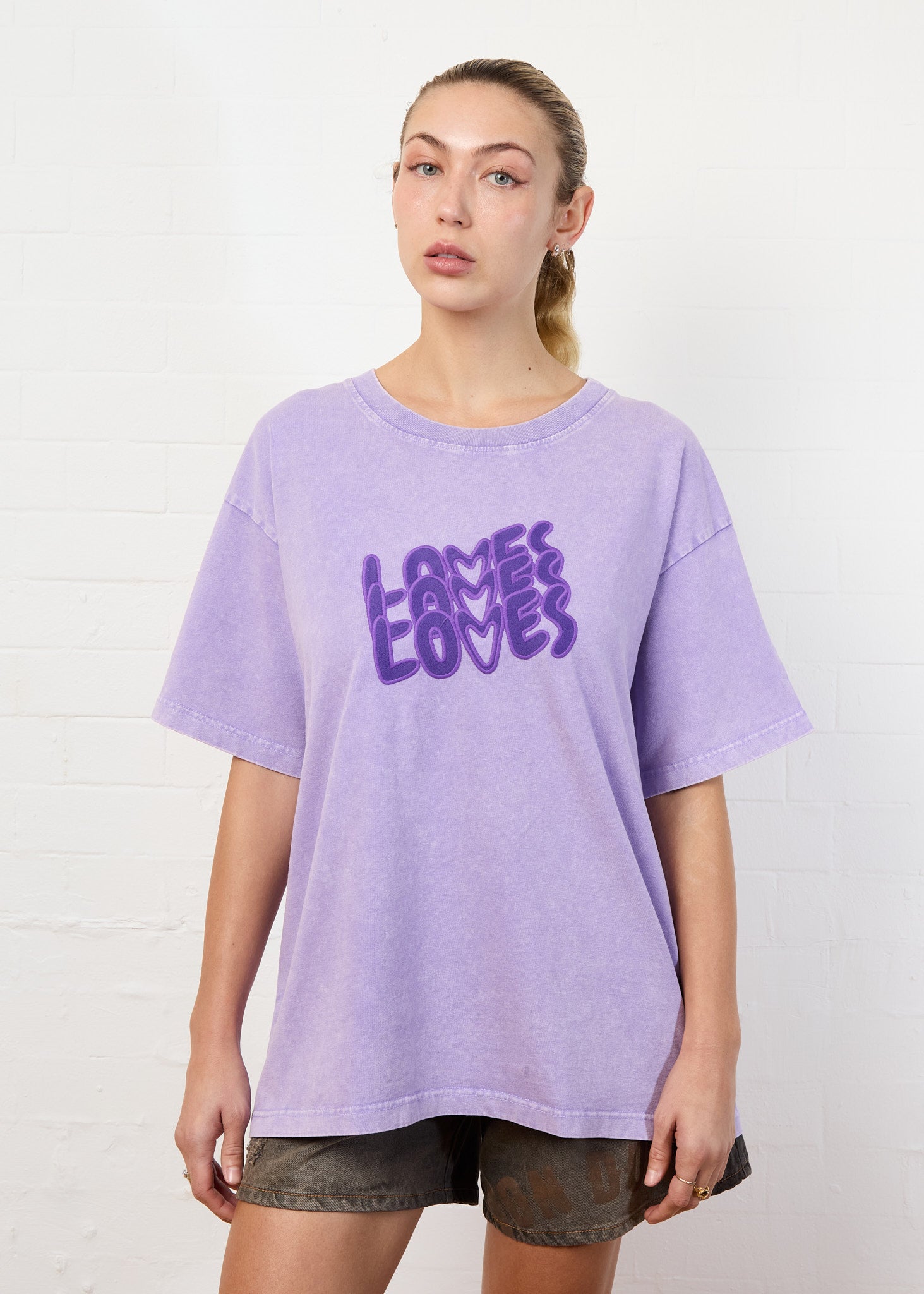 THREE LOVES SWEAT TEE (PURPLE)