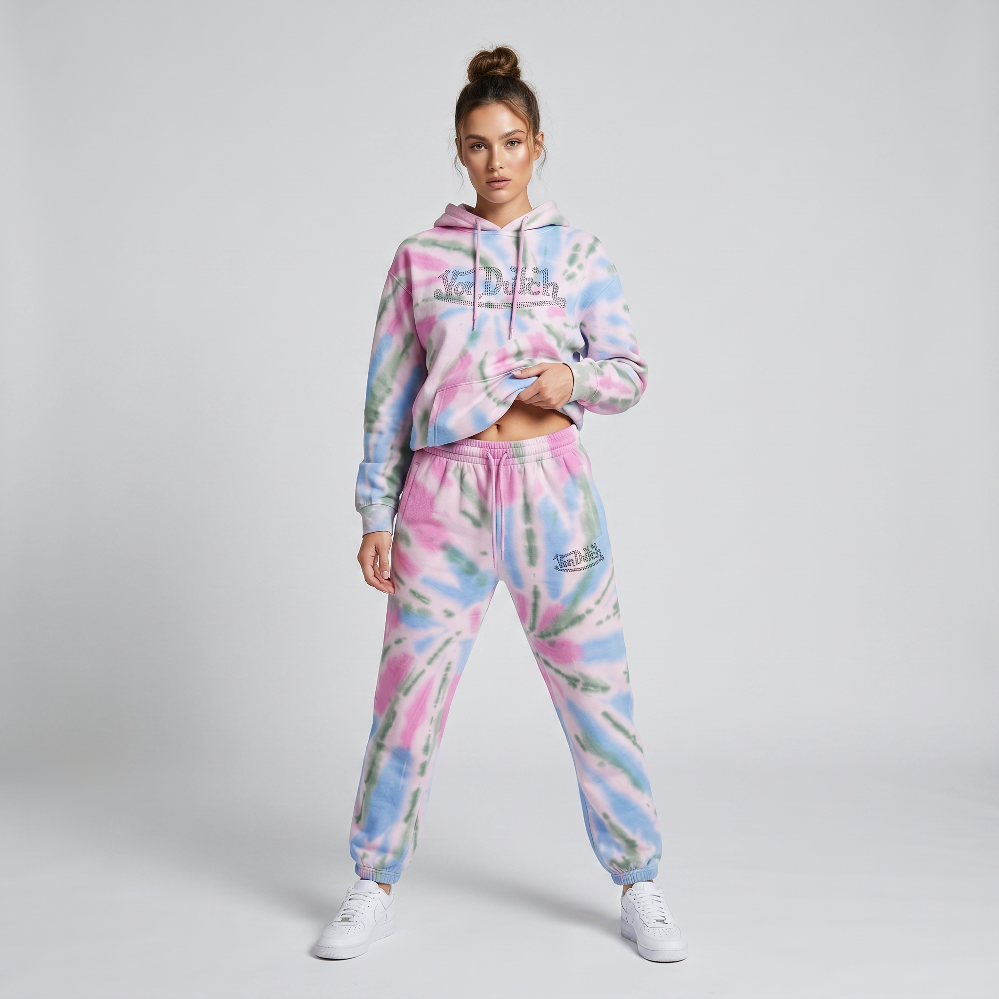 TIE-DYE HOODIE (GREEN BLUE PINK)