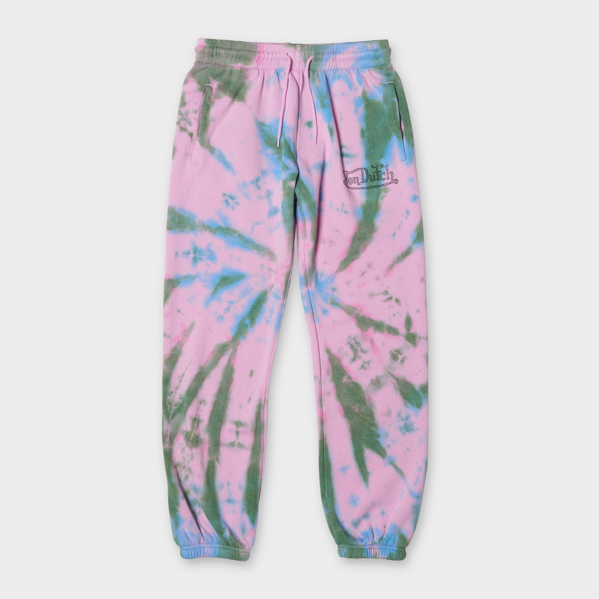 TIE-DYE CUFF JOGGER (GREEN BLUE PINK)