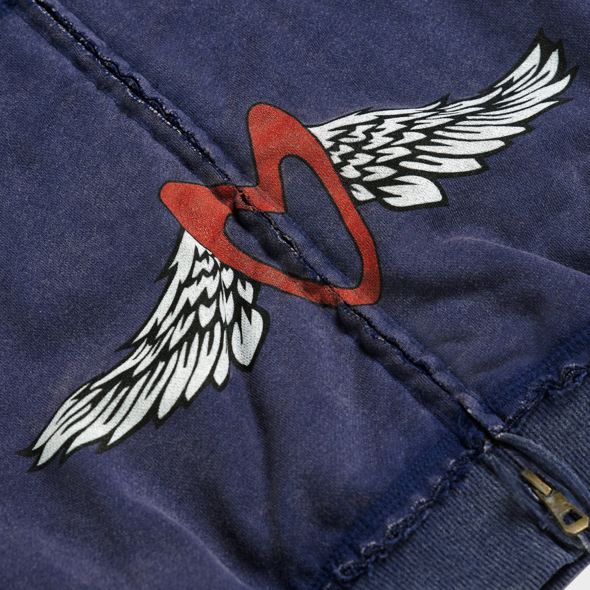 ZIP-UP FACE HOODIE (OVERSIZE NAVY)