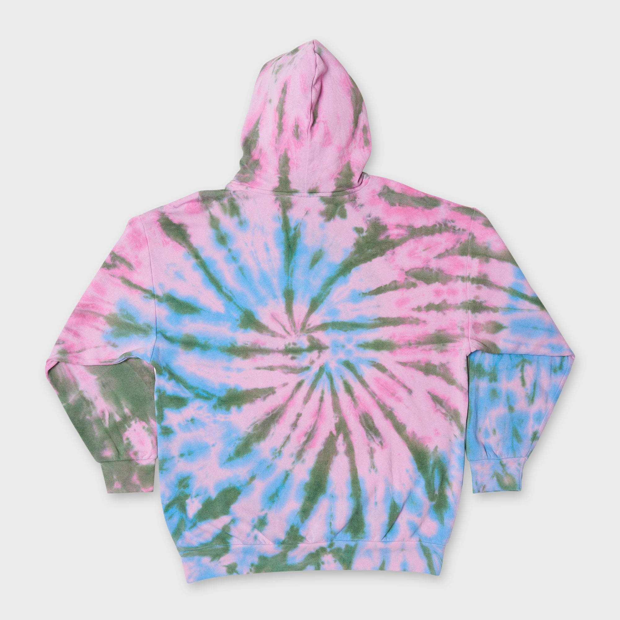 TIE-DYE HOODIE (GREEN BLUE PINK)