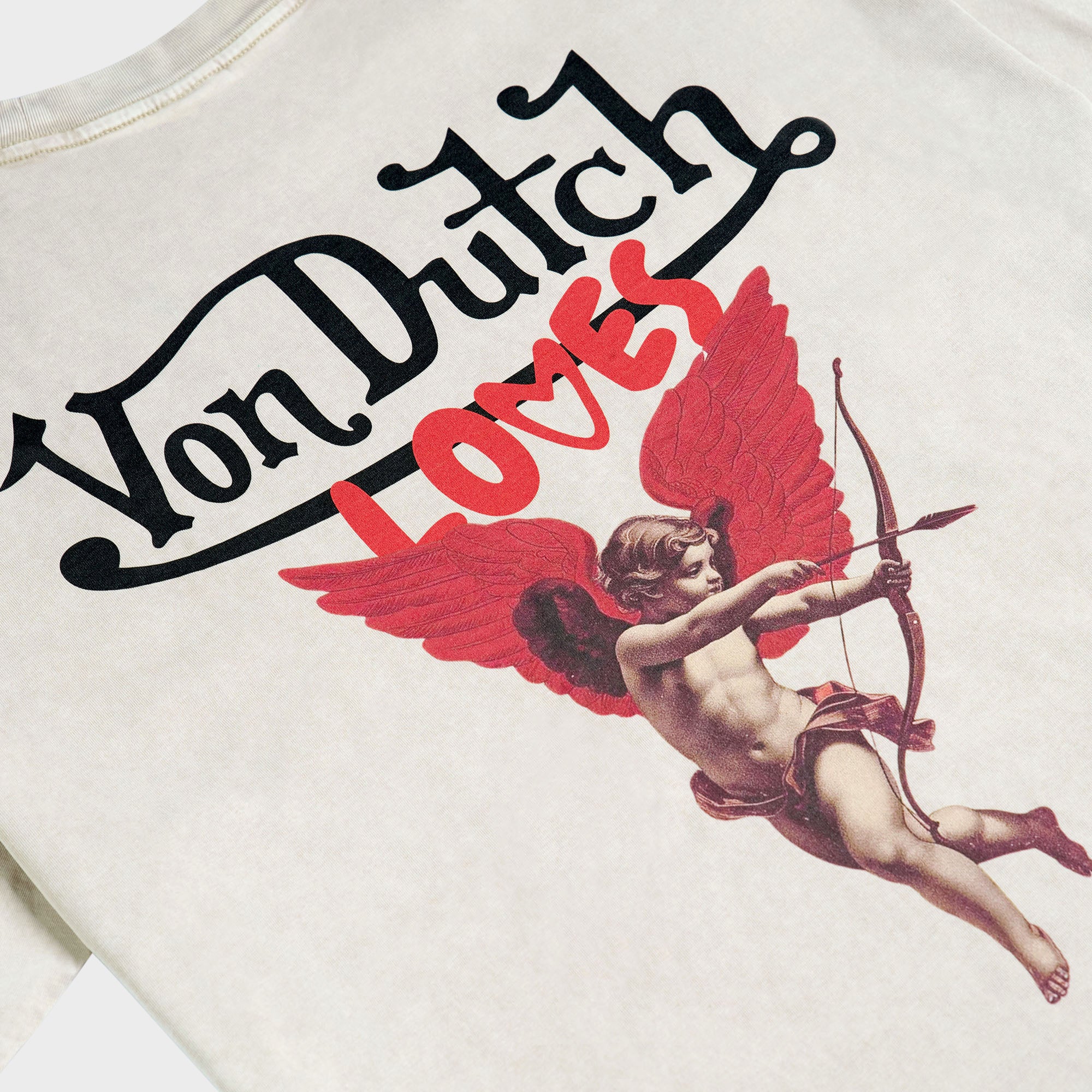 Von Dutch LOVES Angel Print Tshirt in BEIGE