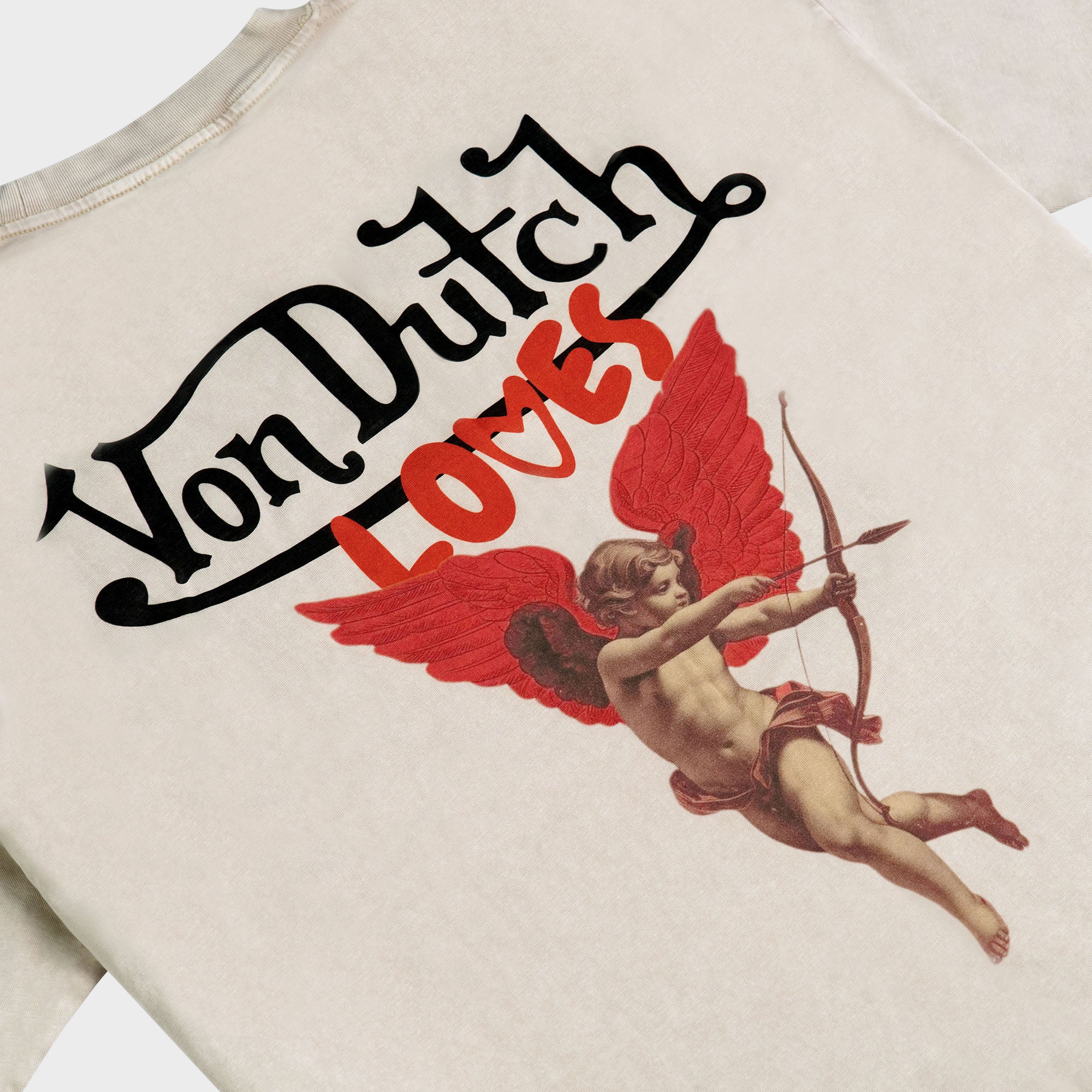 Von Dutch LOVES Angel Print Tshirt in BEIGE