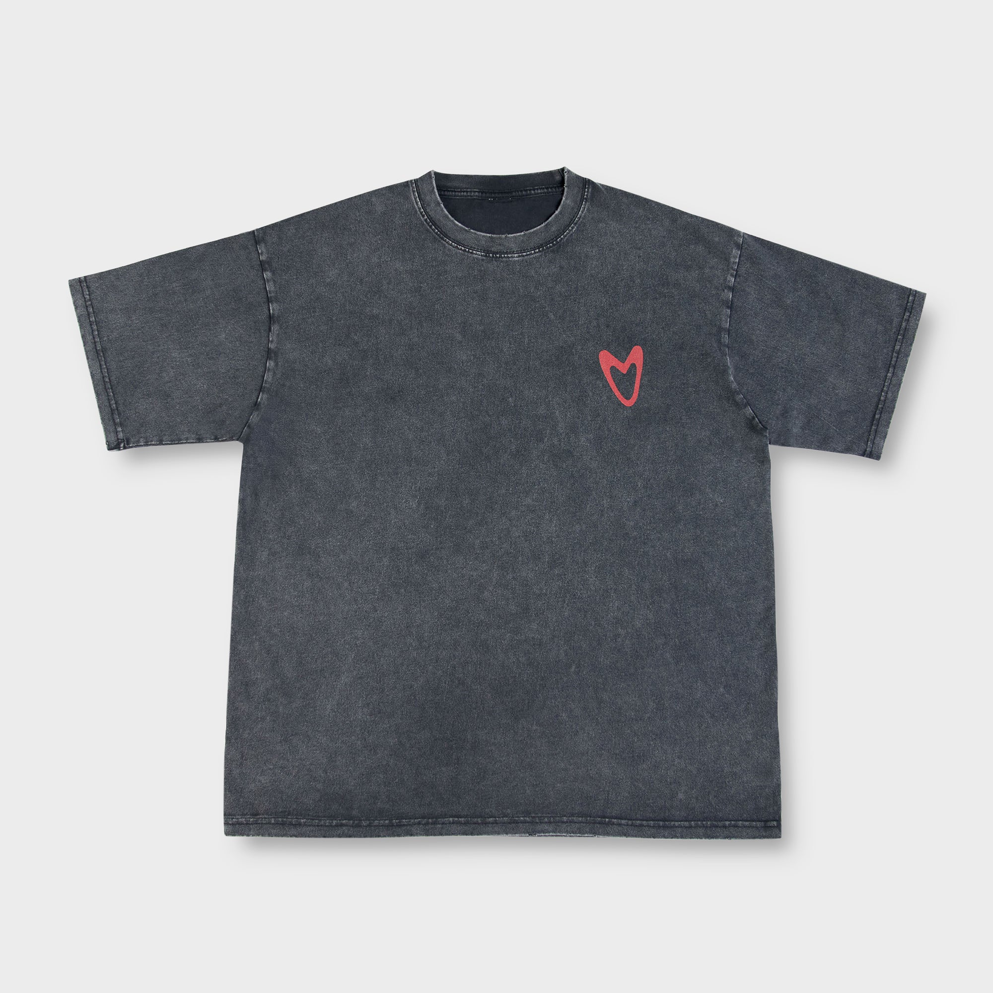 HEART TEE (VINTAGE WASHED BLACK)