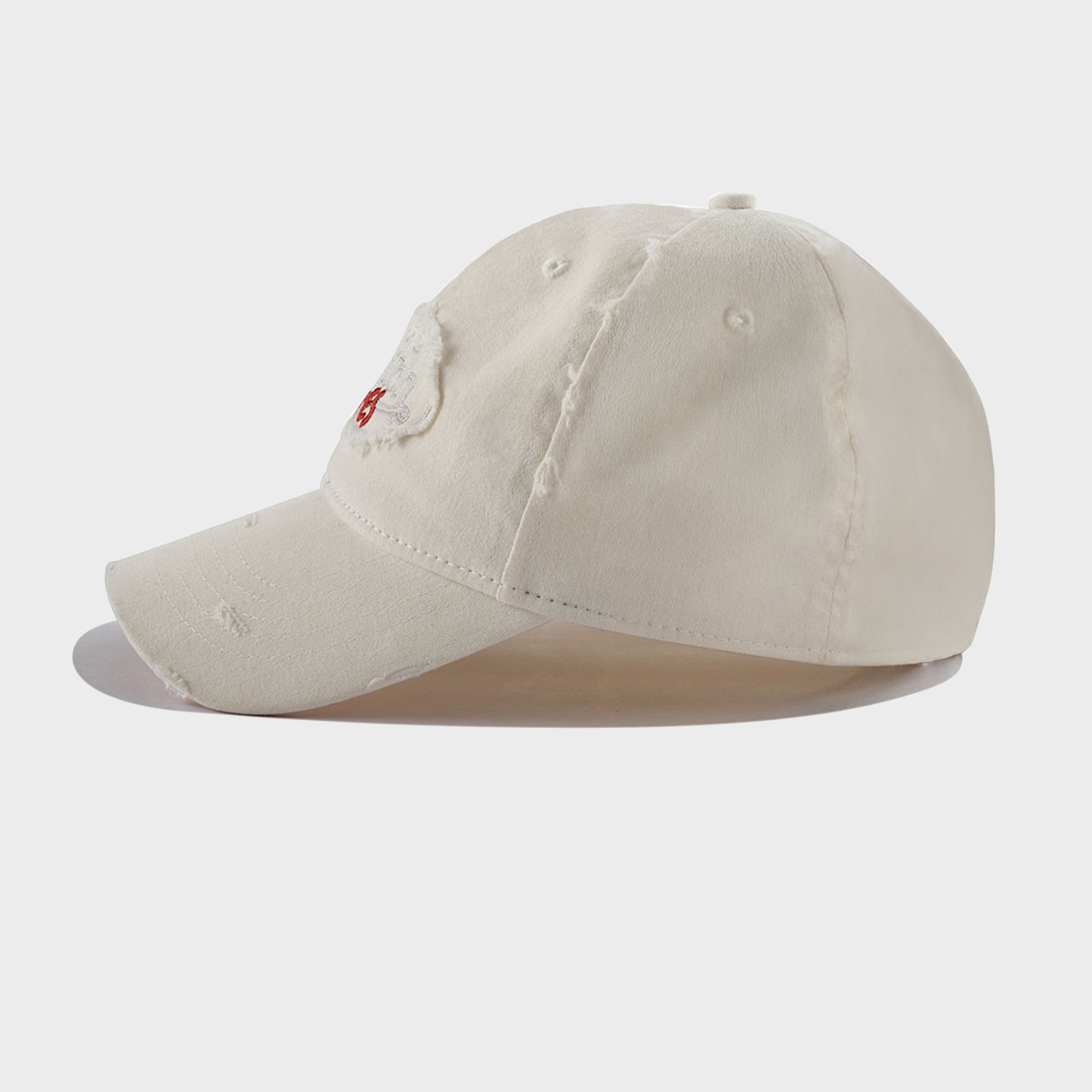 WHITE DISTRESSED DAD HAT