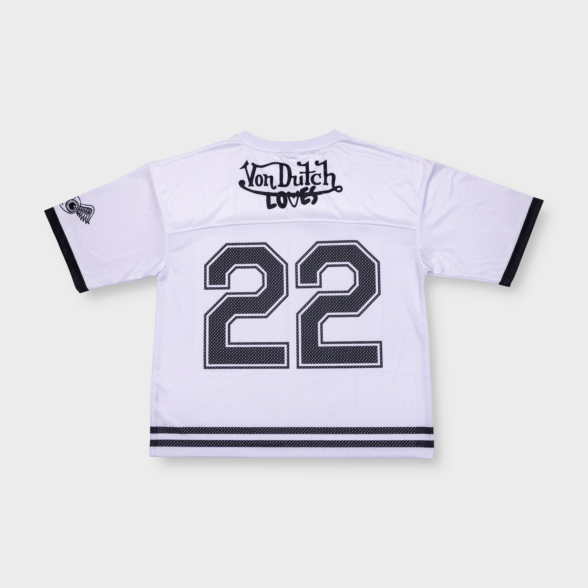 LOVES 22 AMERICAN FOOTBALL JERSEY (WHITE & BLACK)