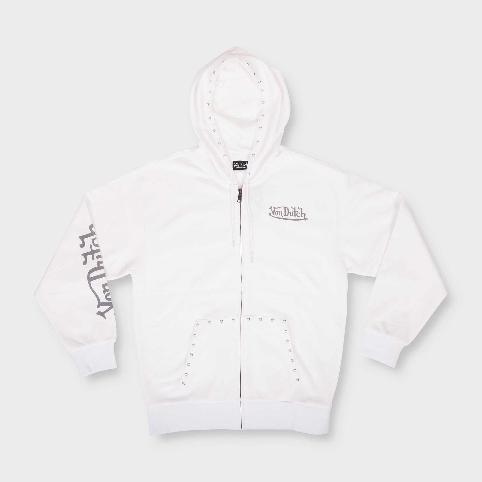 STUDDED HOODIE (WHITE)