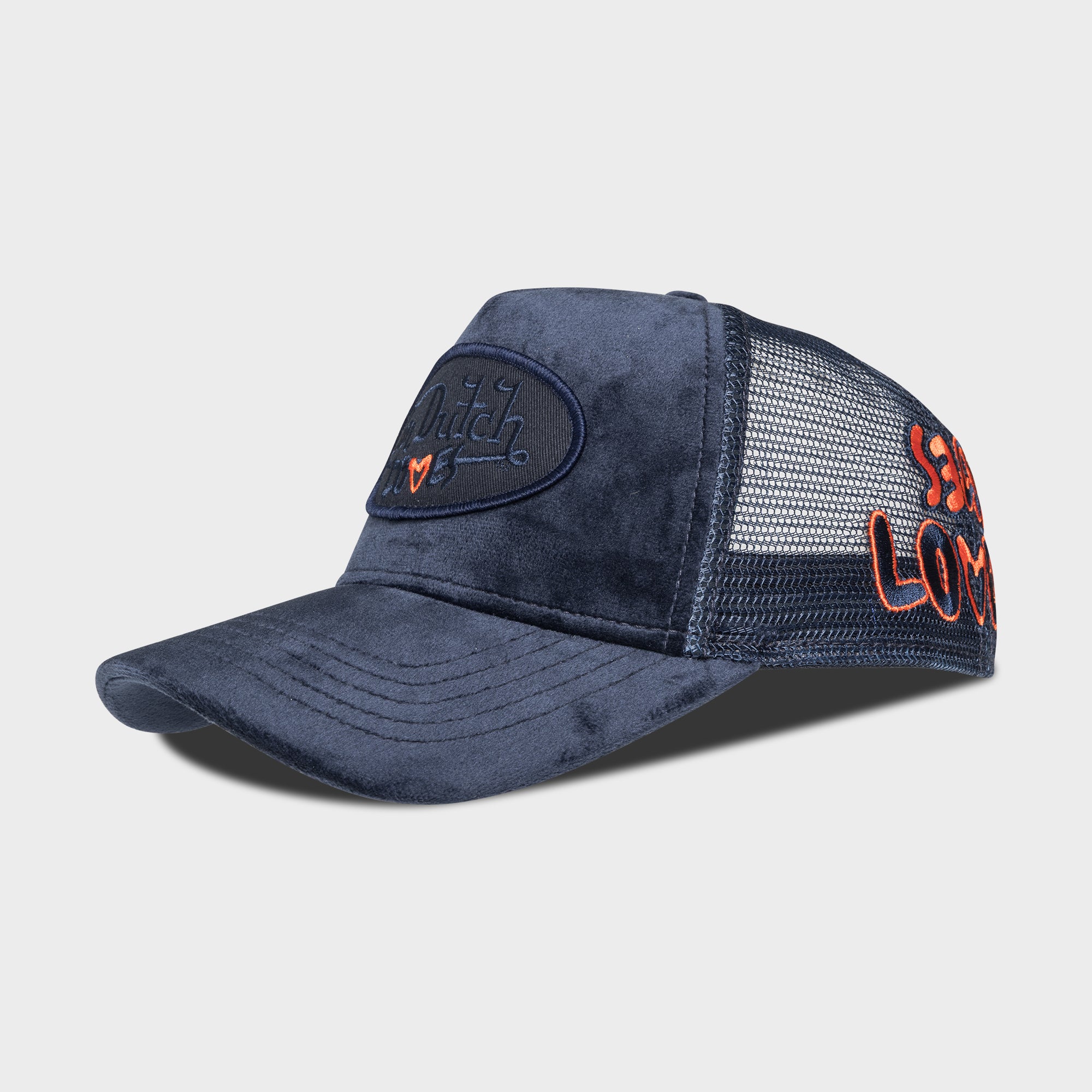 VON DUTCH LOVES SMALL HEART NAVY VELVET