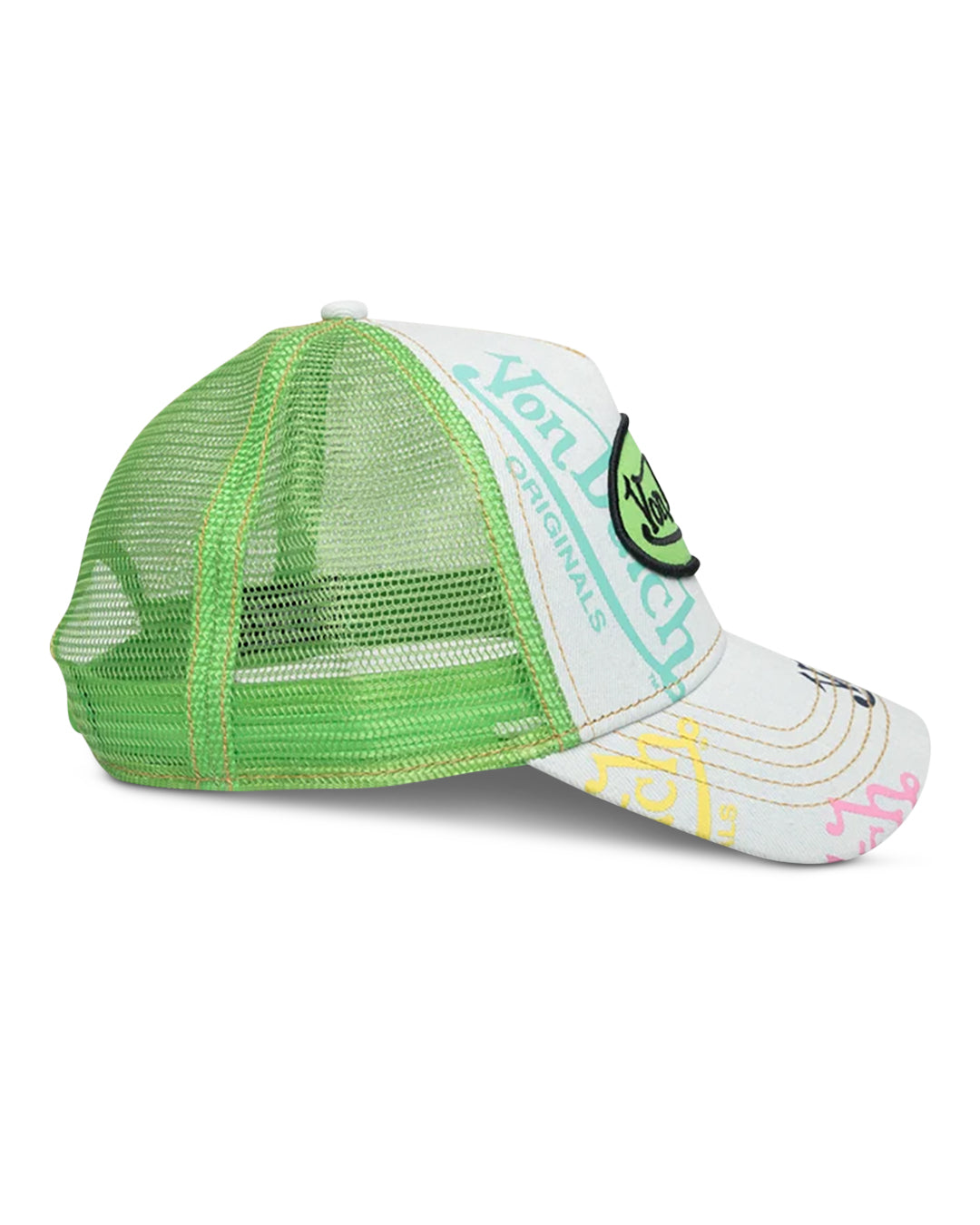 Von Dutch COASTAL BLUE/GREEN TAGGED TRUCKER HAT
