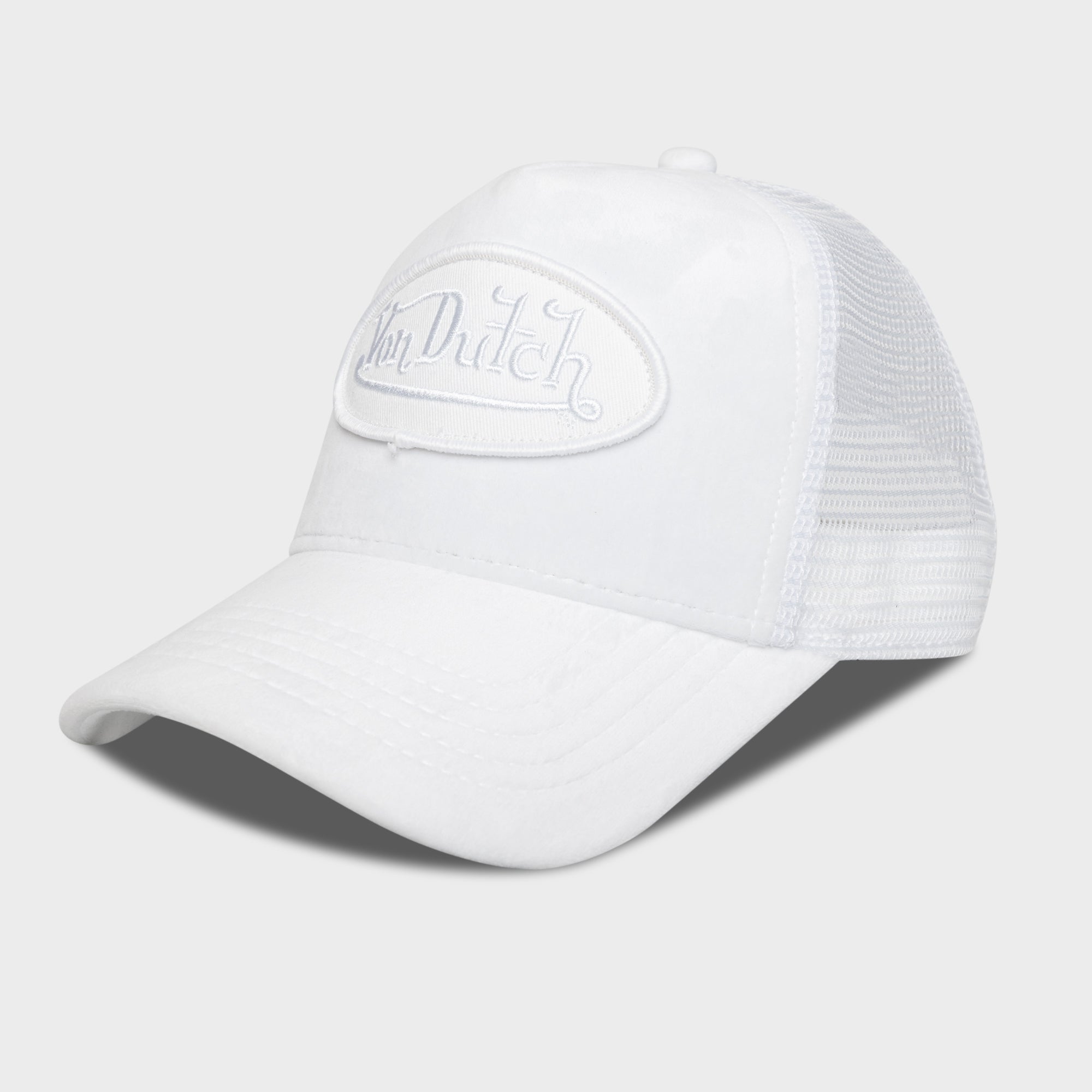 PRISTINE WHITE ON WHITE VELVET TRUCKER