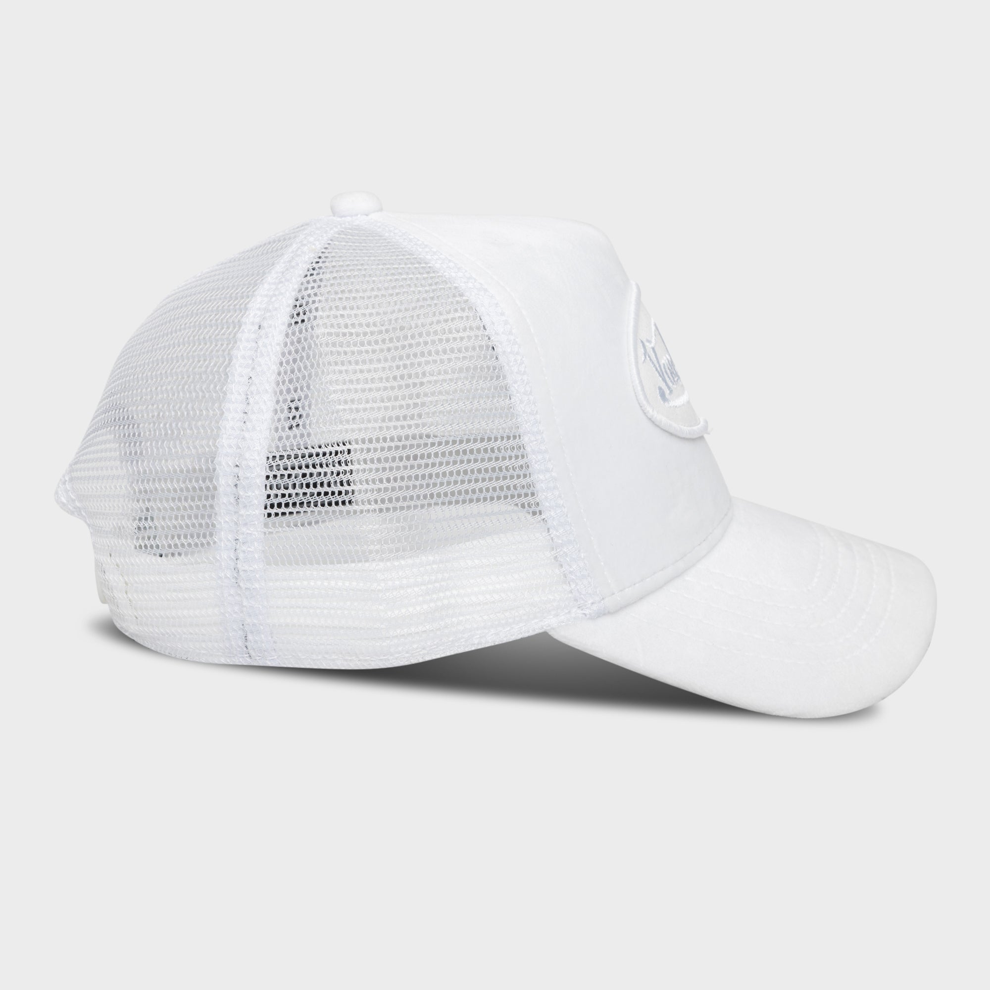 PRISTINE WHITE ON WHITE VELVET TRUCKER