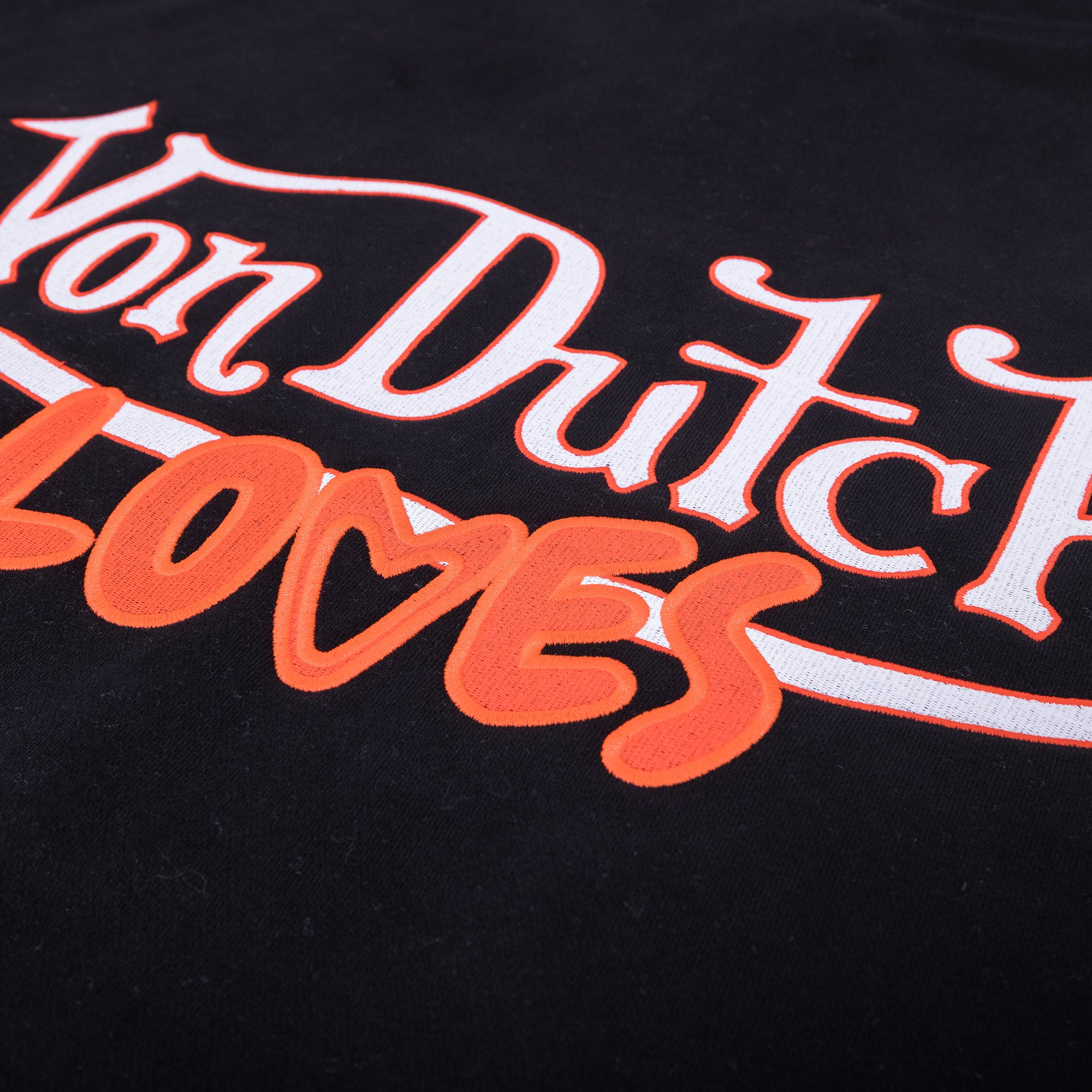 Von Dutch loves OVERSIZED HEART BLACK COTTON HOODIE
