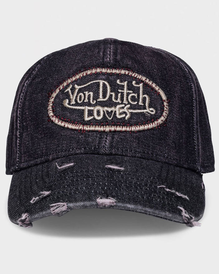 VINTAGE CULTURE X VON DUTCH LOVES DISTRESSED GREY CAP