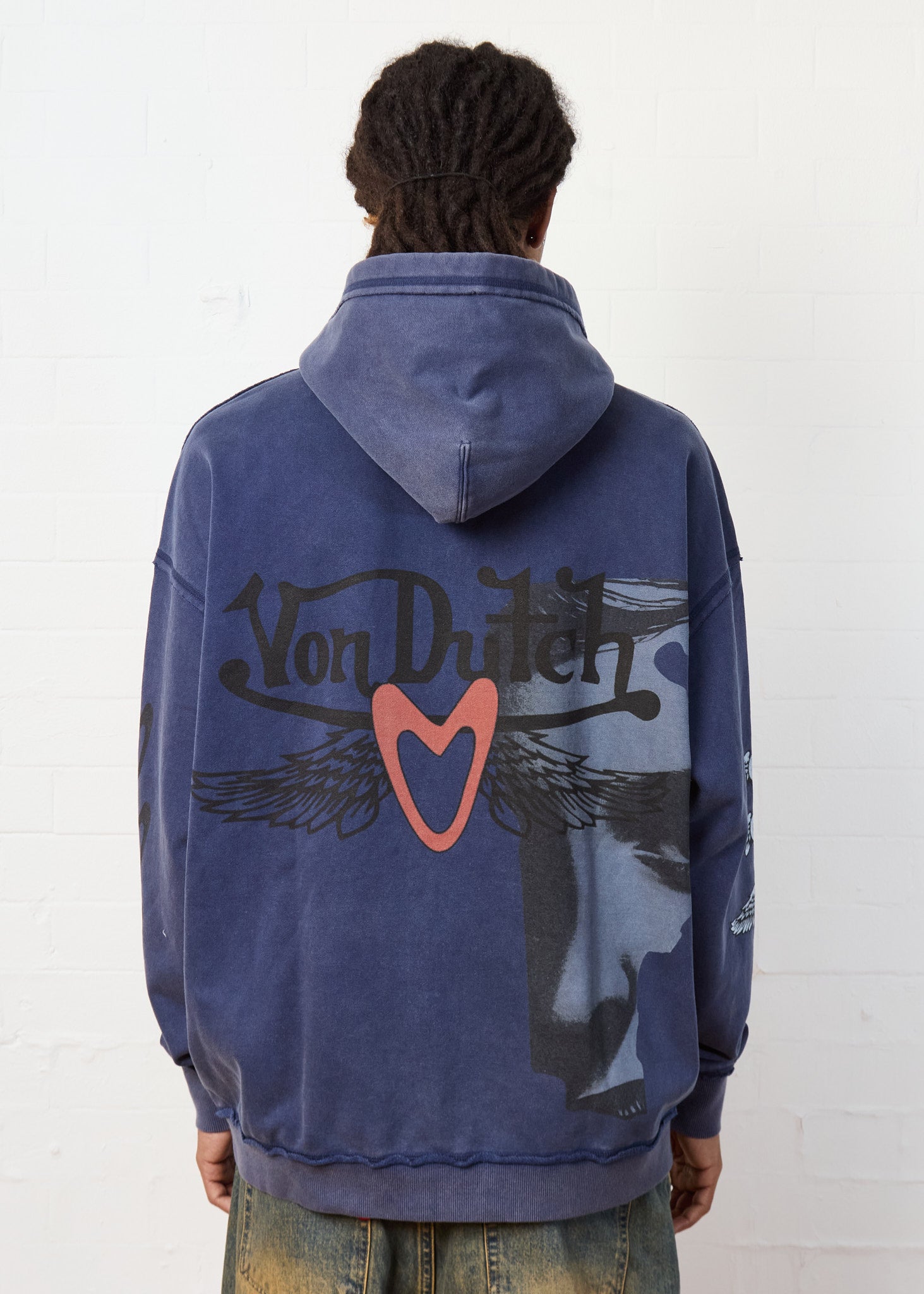 ZIP-UP FACE HOODIE (OVERSIZE NAVY)