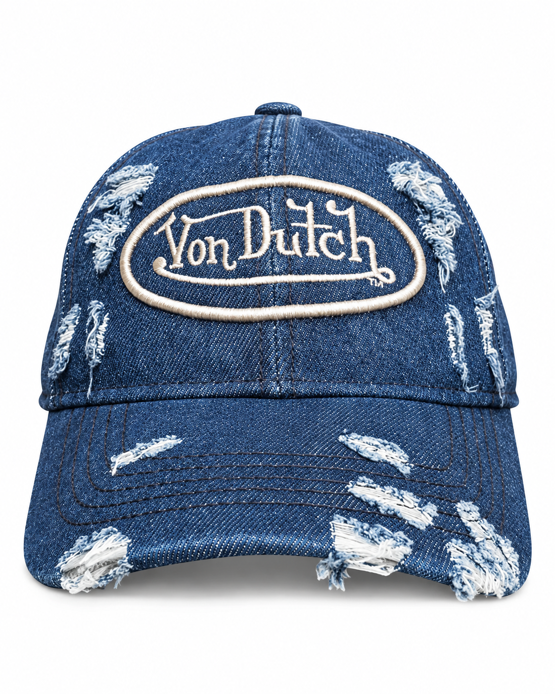 VON DUTCH LOVES X LOUIS BEKK HAT IN DISTRESSED DENIM HAT