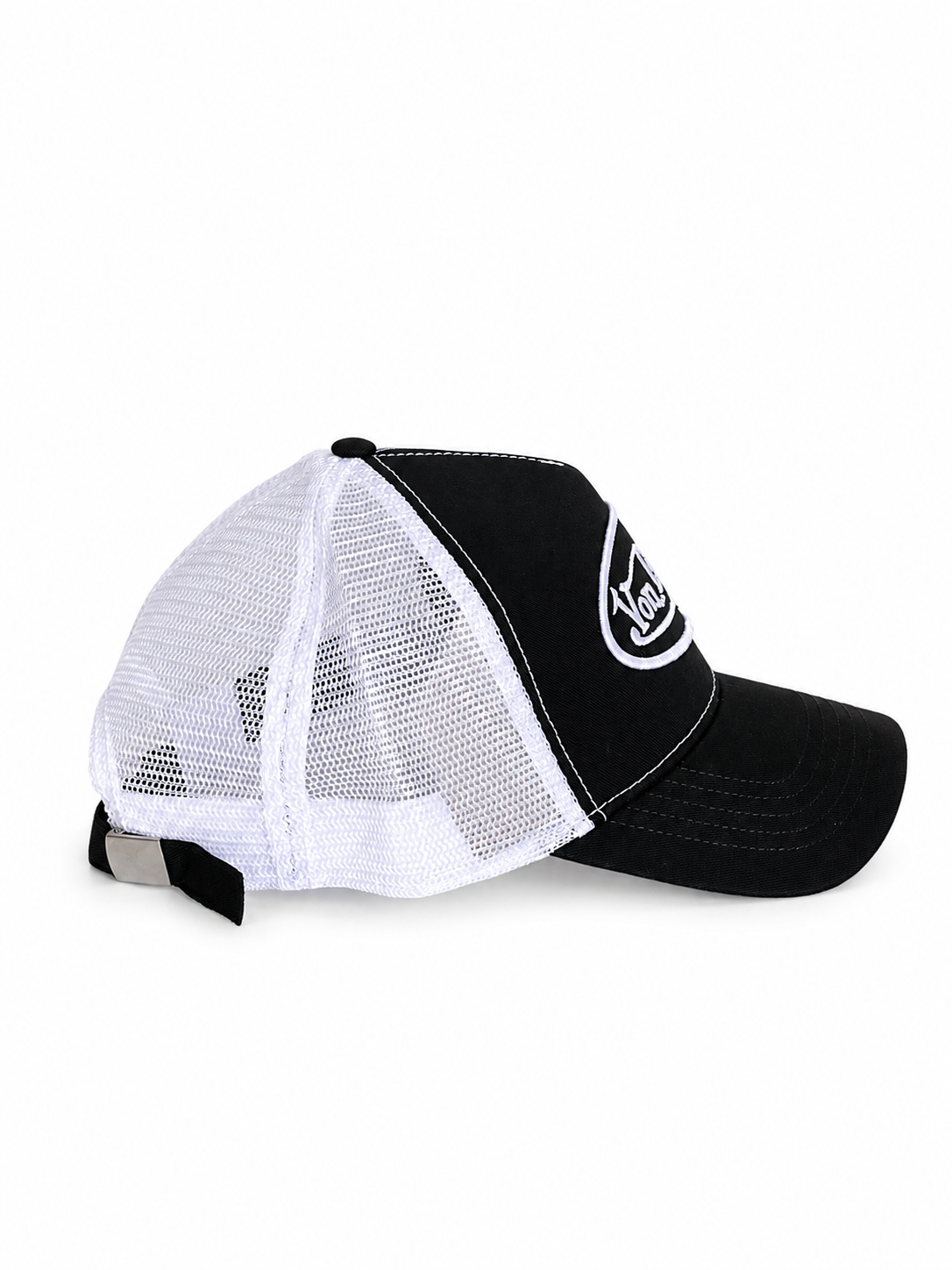 Von Dutch Black and WHITE TRUCKER HAT WITH DAD FASTENING