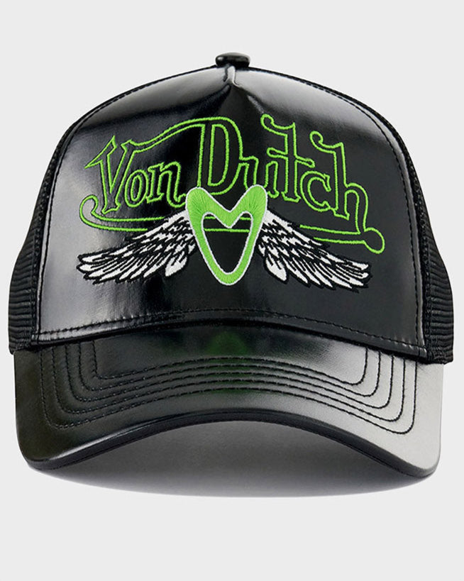 IRIDESCENT BLACK AND GREEN TRUCKER