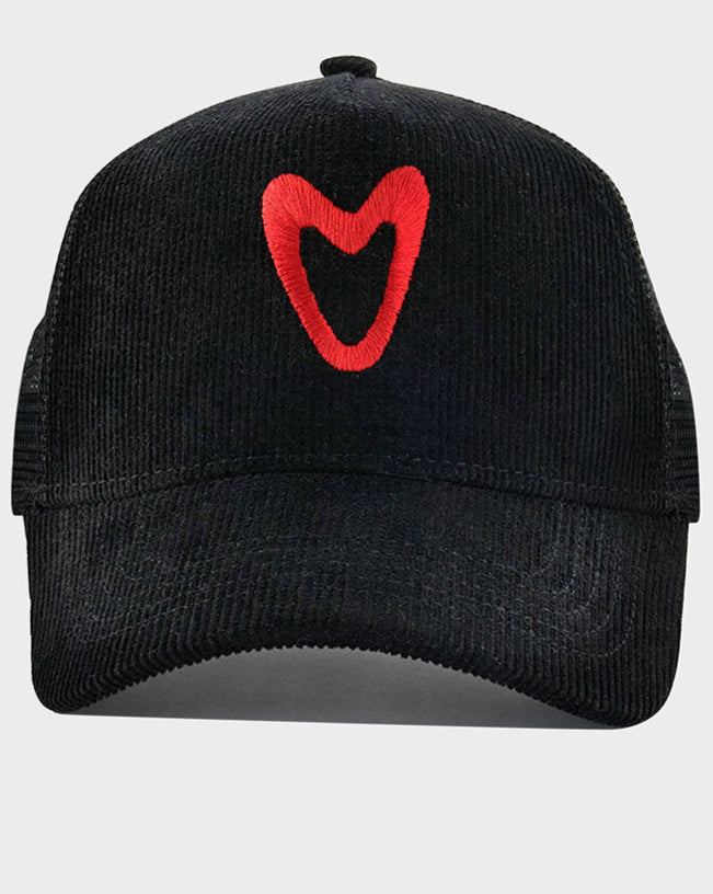 BLACK CORD LARGE HEART TRUCKER