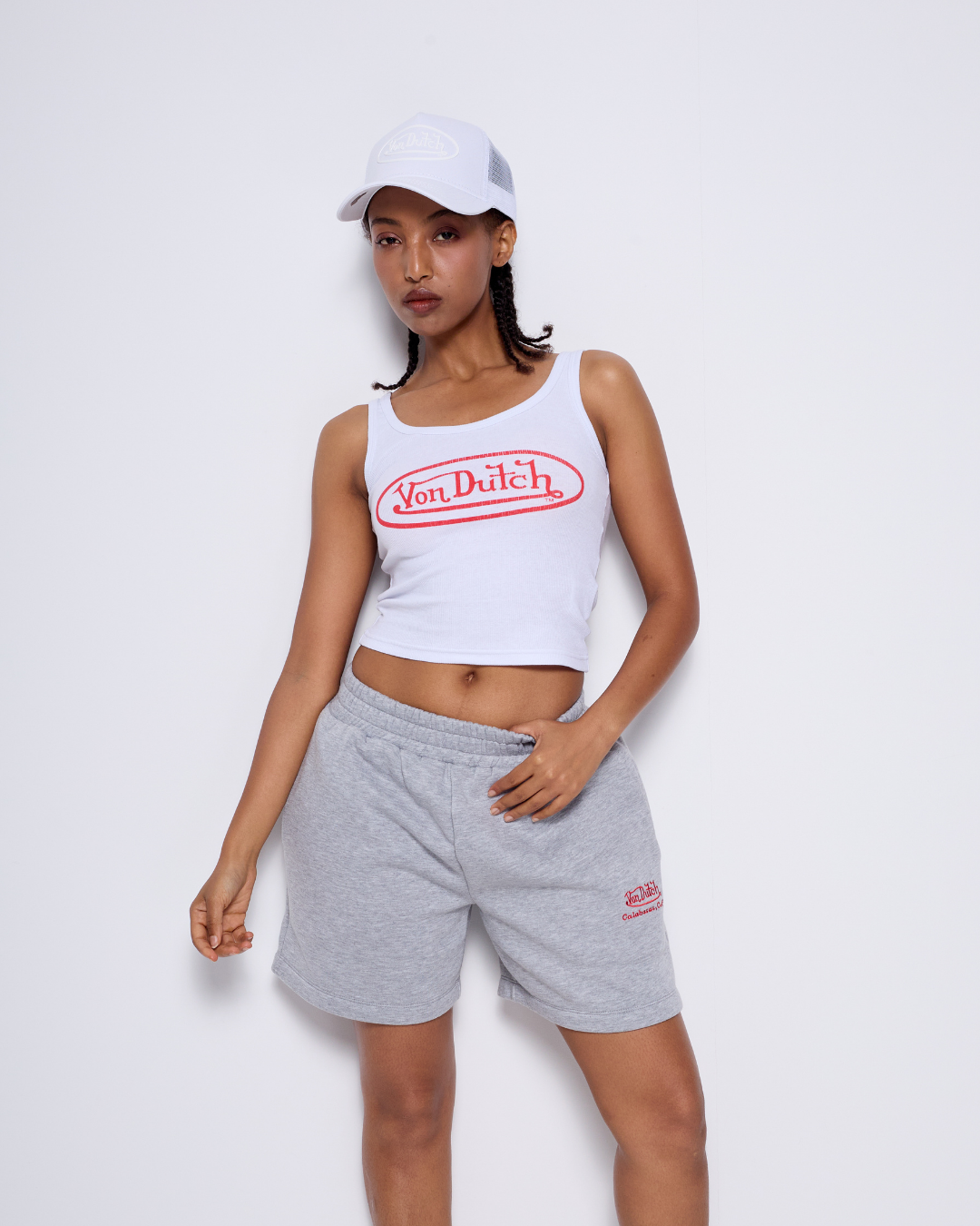 CROPPED TANK WITH RED LOGO