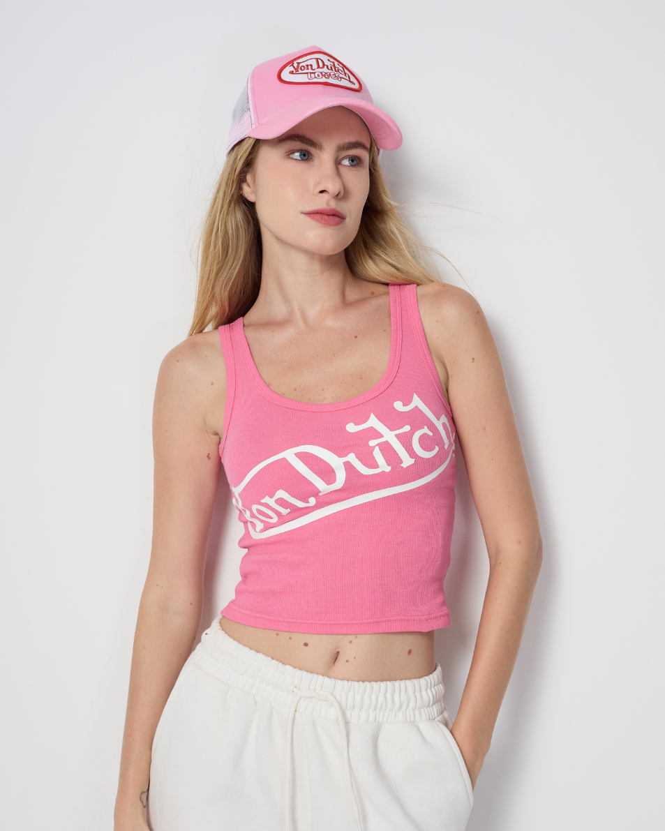 print logo HOT PINK VEST TOP
