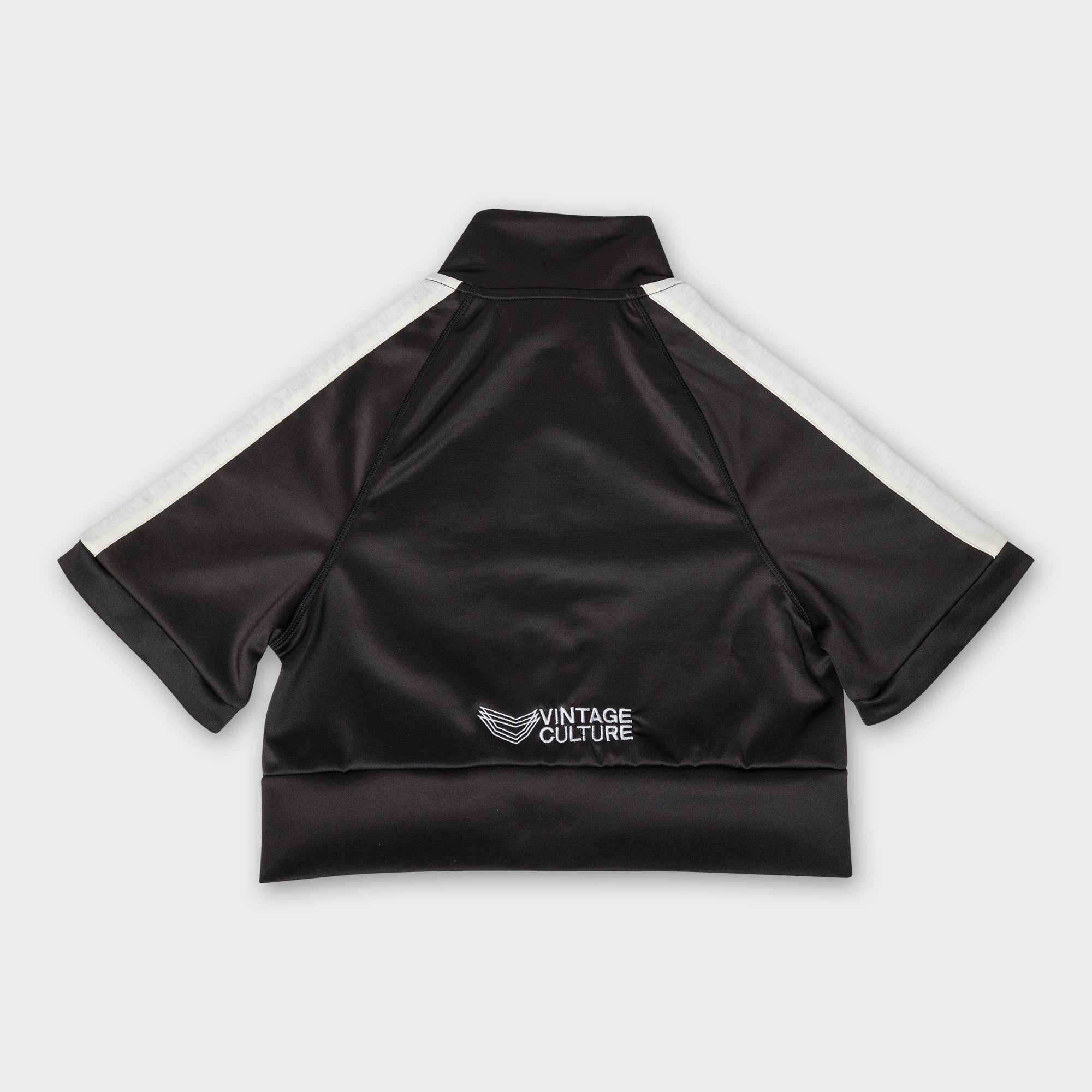 VINTAGE CULTURE X VON DUTCH LOVES HIGH NECK ZIP-UP TOP (BLACK)