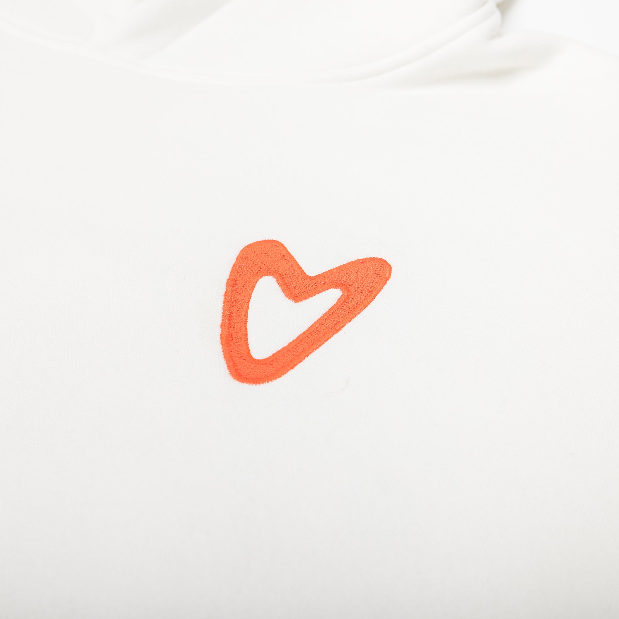 HEART WHITE COTTON HOODIE