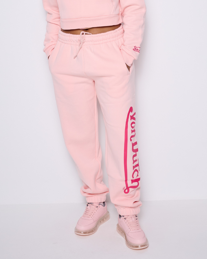 Von Dutch Logo CUFFED JOGGER BABY PINK