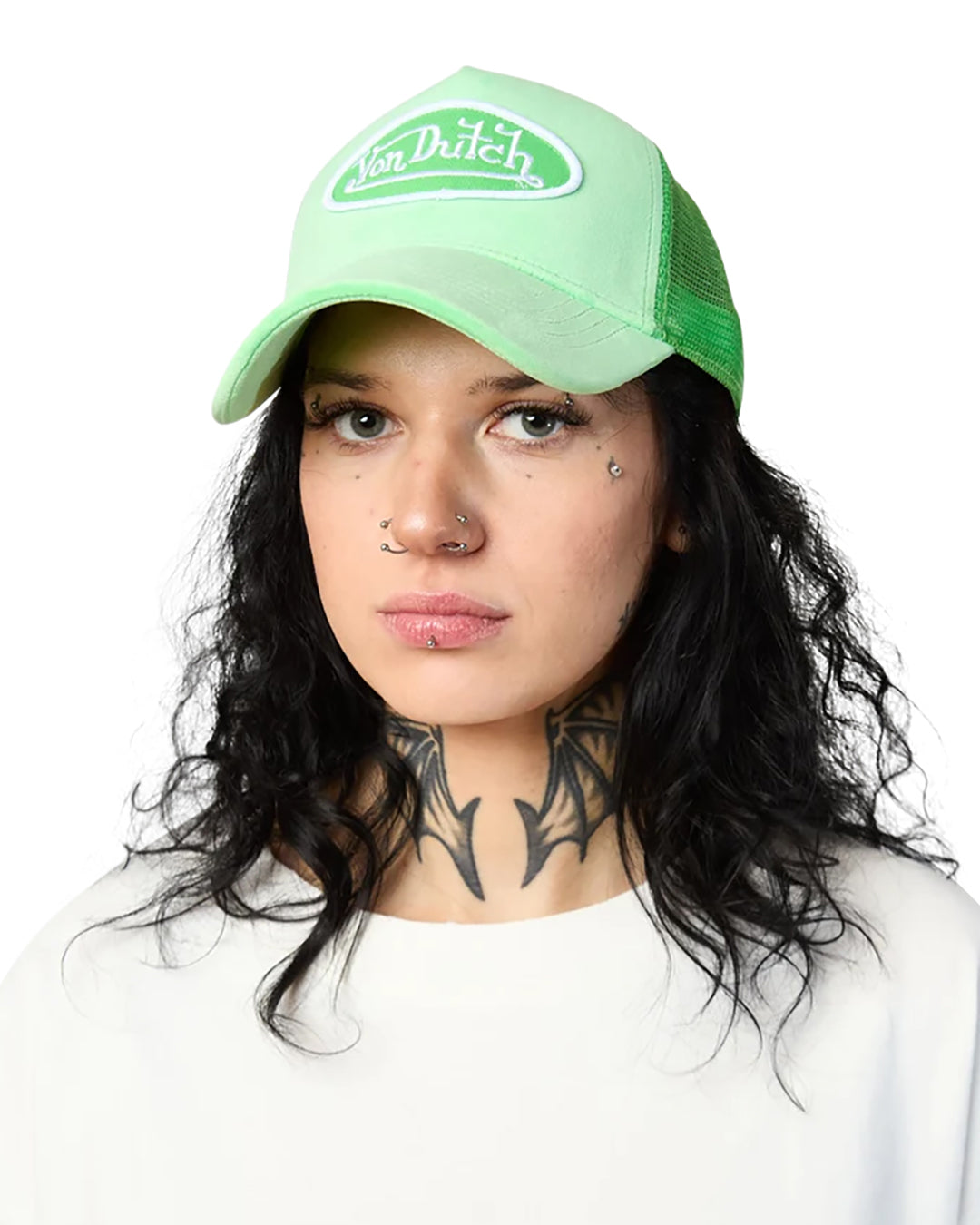 Von Dutch BRIGHT GREEN VELVET TRUCKER HAT