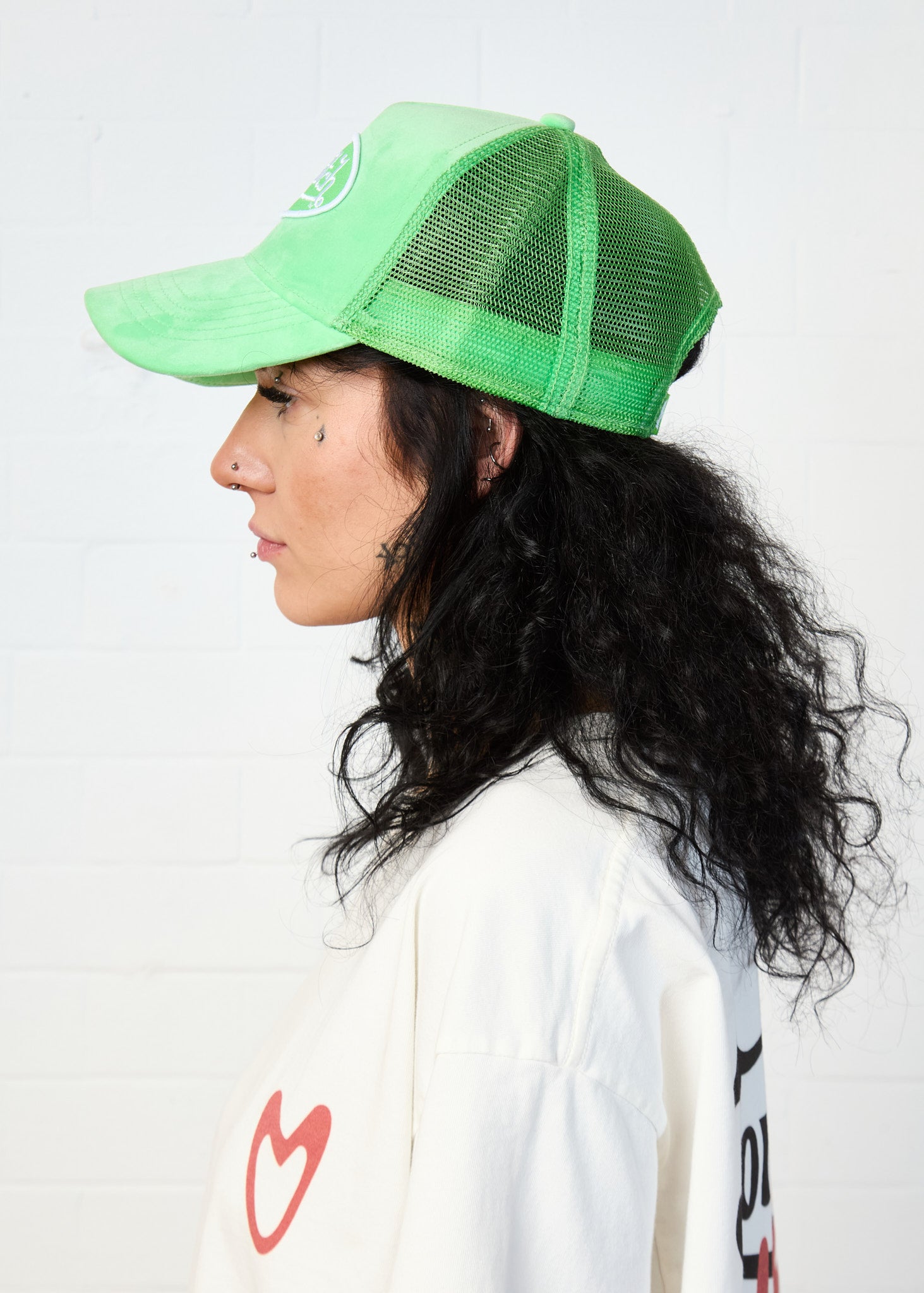BRIGHT GREEN VELVET TRUCKER