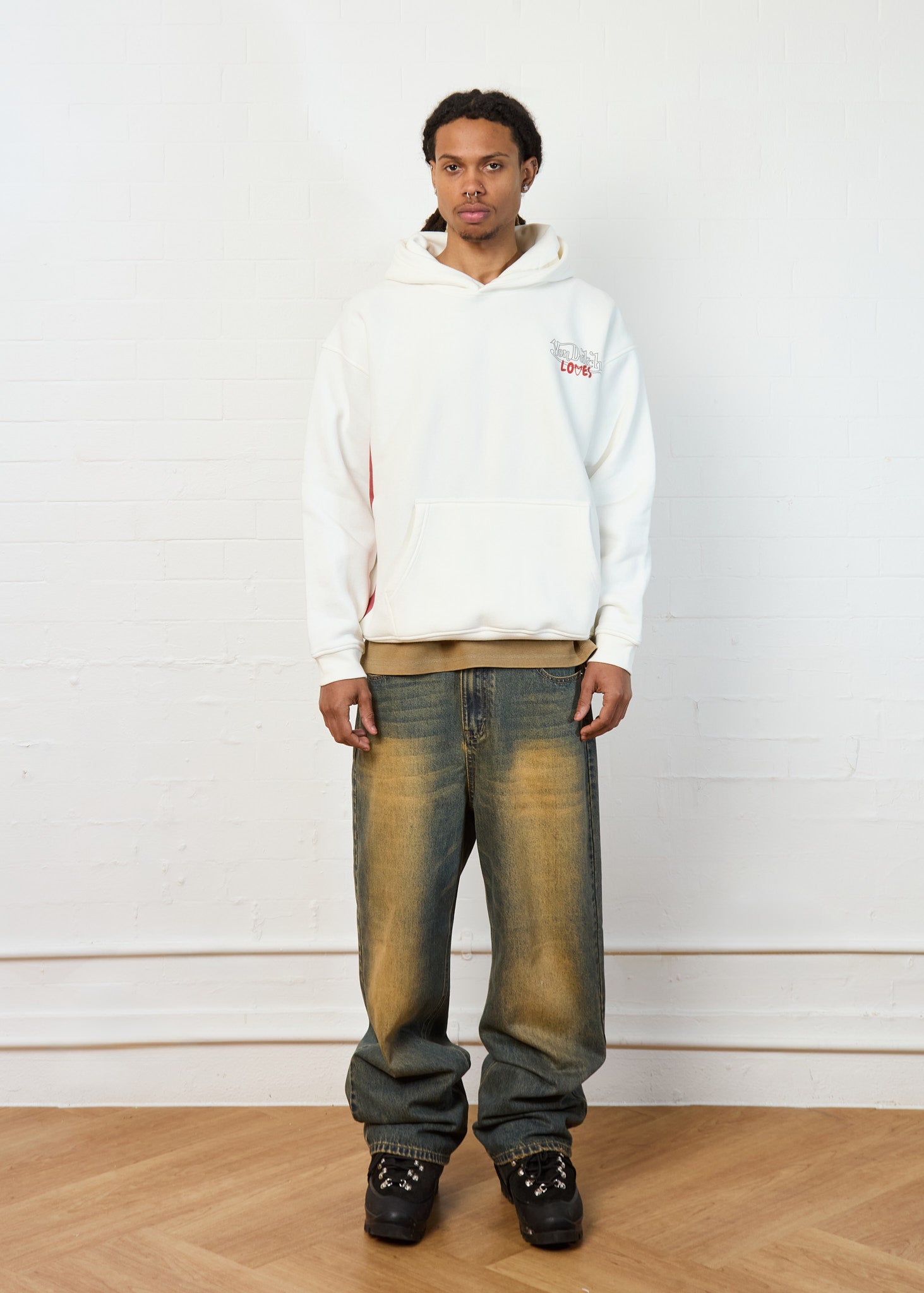 BROKEN HEART HOODIE (OVERSIZE WHITE)