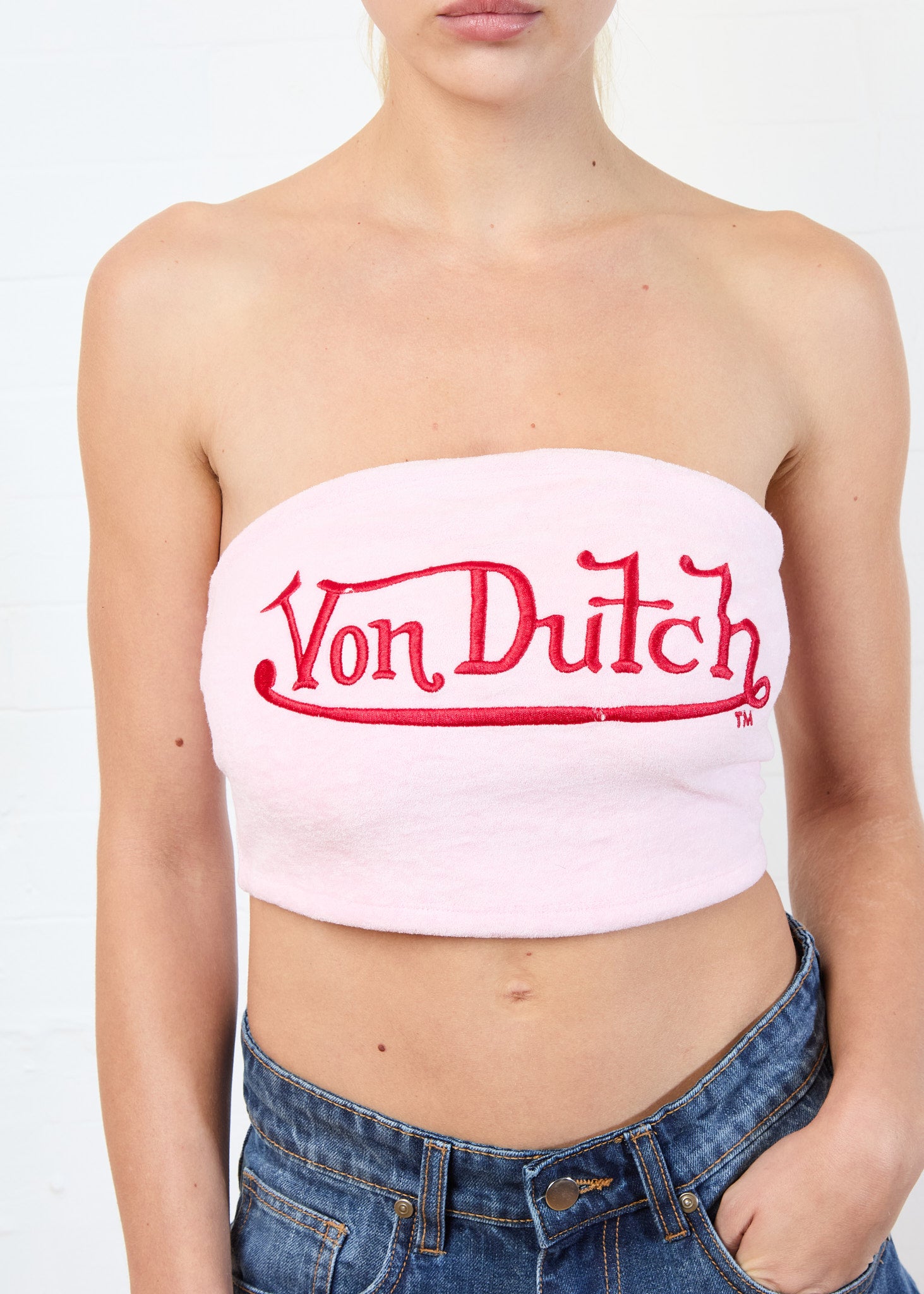 CALIFORNIA VELOUR TUBE TOP (PINK)