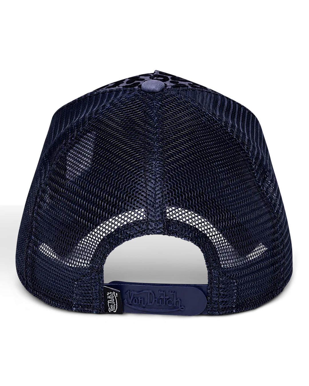 Von Dutch NAVY LEOPARD LOGO TRUCKER HAT