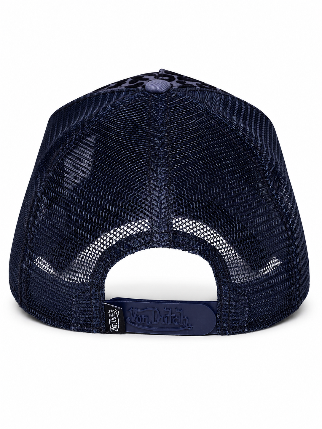 NAVY LEOPARD LOGO TRUCKER
